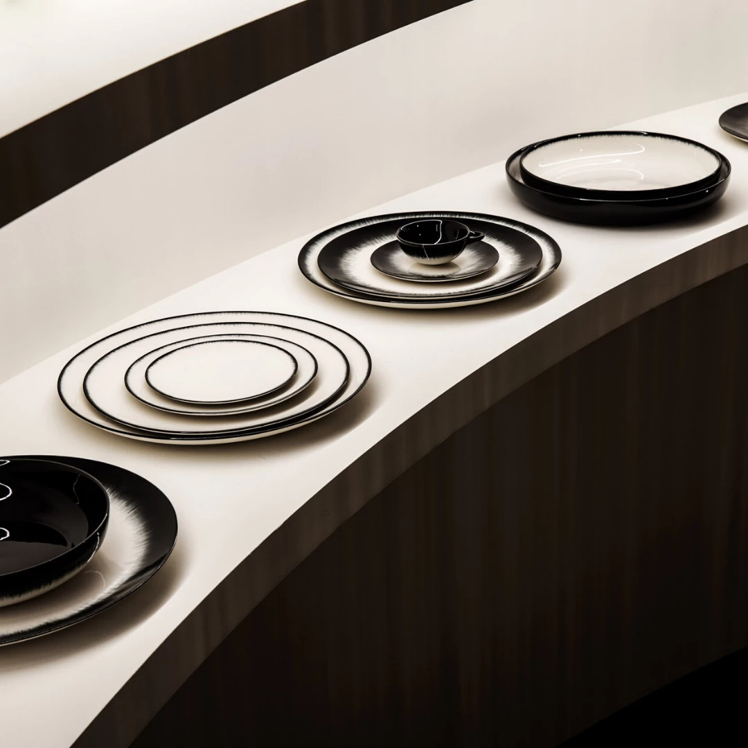 SERAX Dé - Dessert plate white/black #2