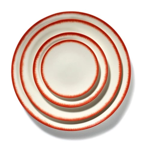 SERAX Dé - White/red dinner plate M #2