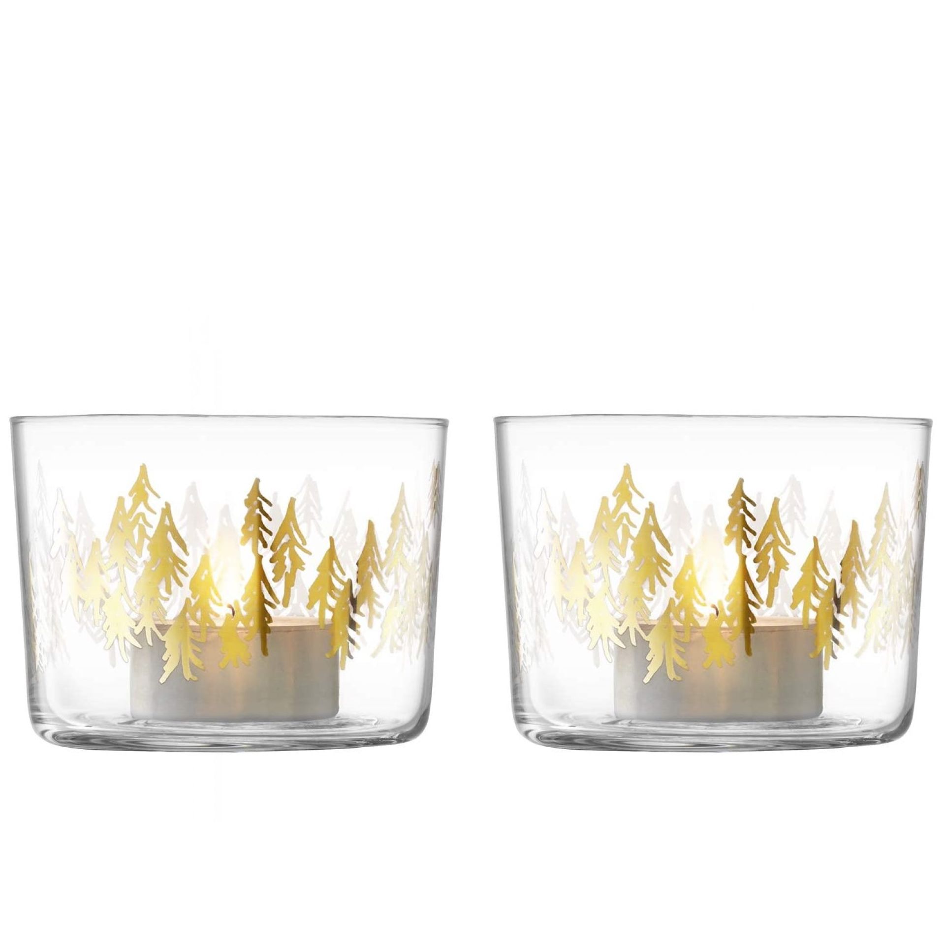 LSA Fir - Sef of 2 gold candleholders #1