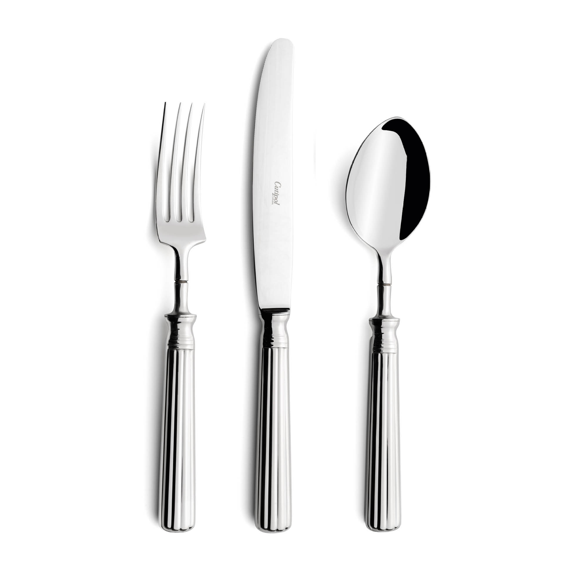 Talheres Cutipol Line com garfo de mesa, faca de mesa e colher de mesa