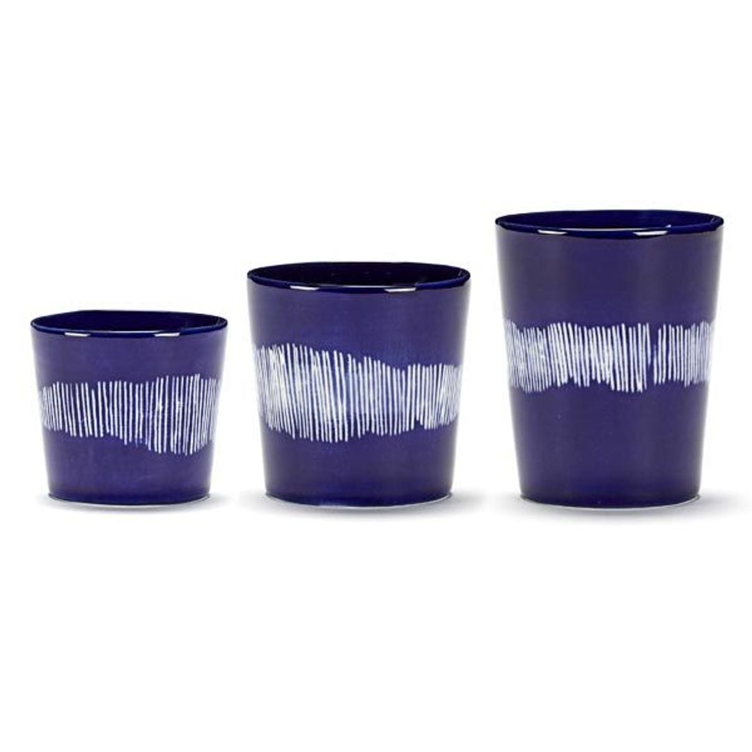 SERAX Feast - Blue espresso cup with white stripes #2