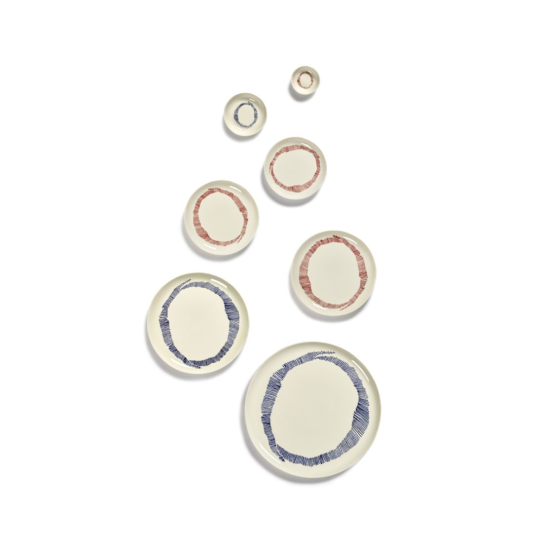 SERAX Feast - White plate with red stripes S #4