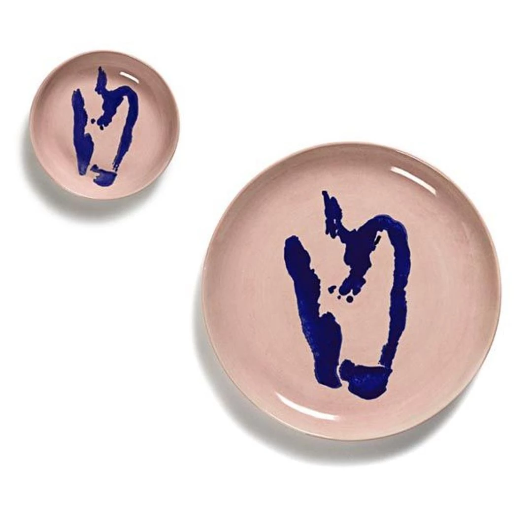 SERAX Feast - Pink plate with blue pepper S #3