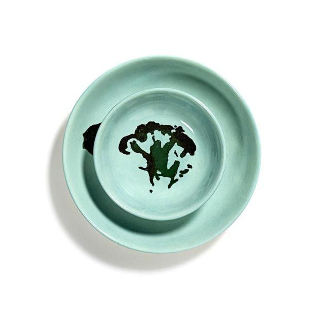 SERAX Feast - Blue plate with green broccoli S #3
