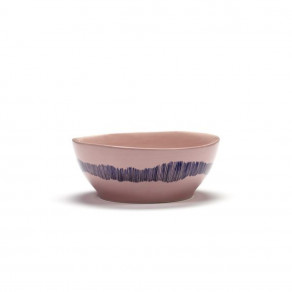 SERAX Feast - Pink bowl with blue stripes
