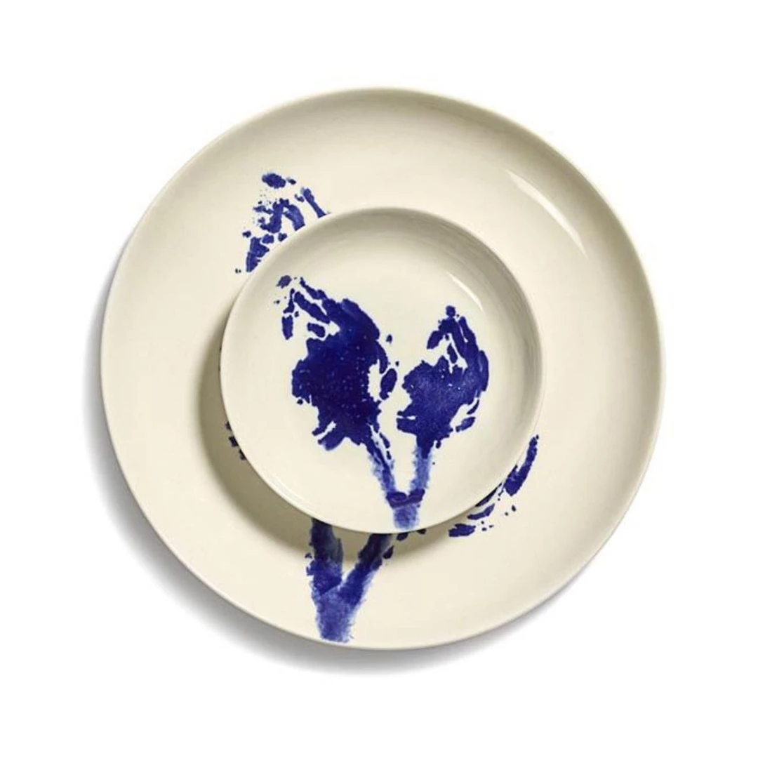 SERAX Feast - White deep plate with blue artichoke S #3