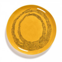 SERAX Feast - Yellow plate with black dots L
