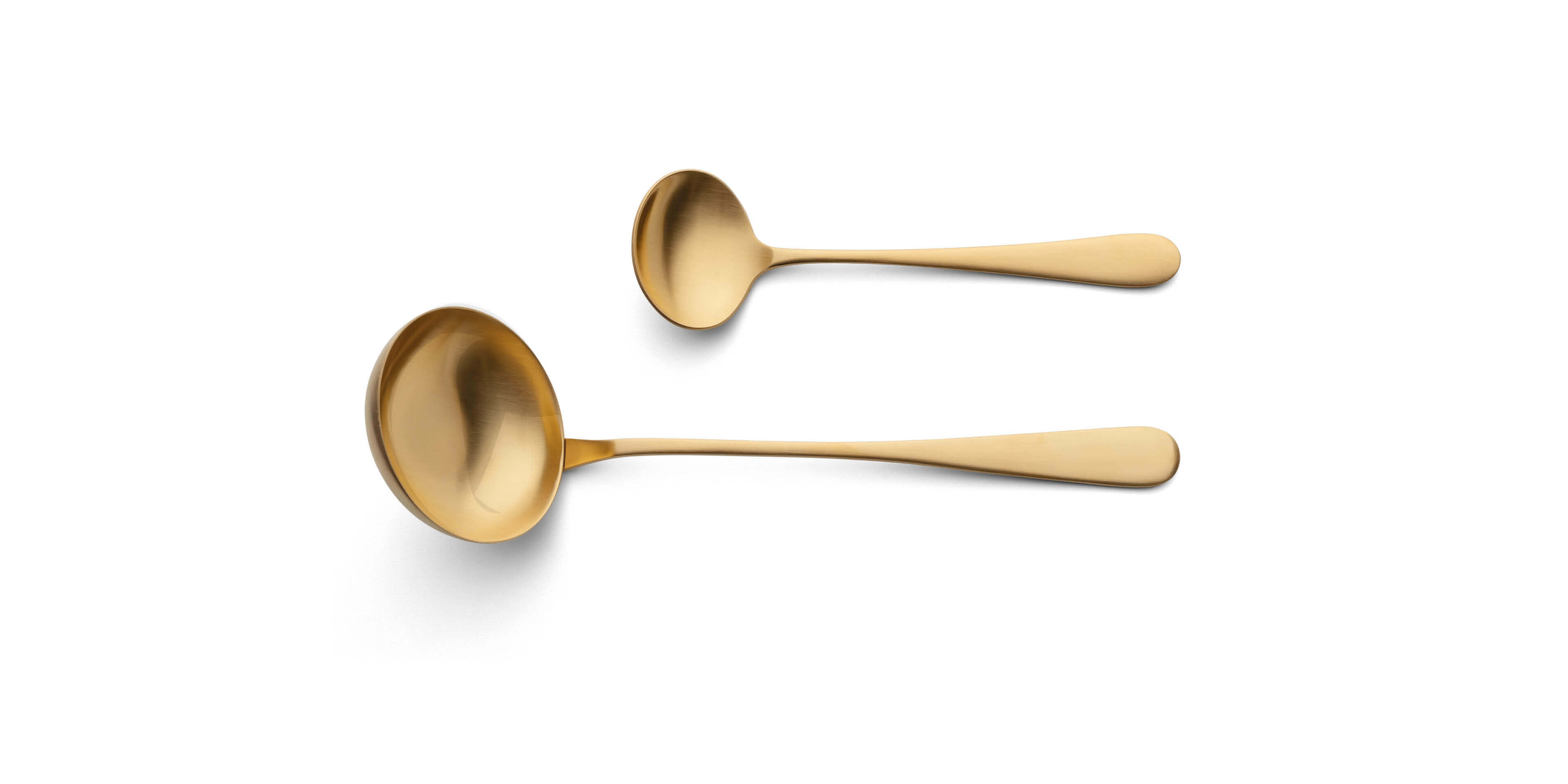 Cutipol Alcantara Matte Gold with soup ladle and sauce ladle