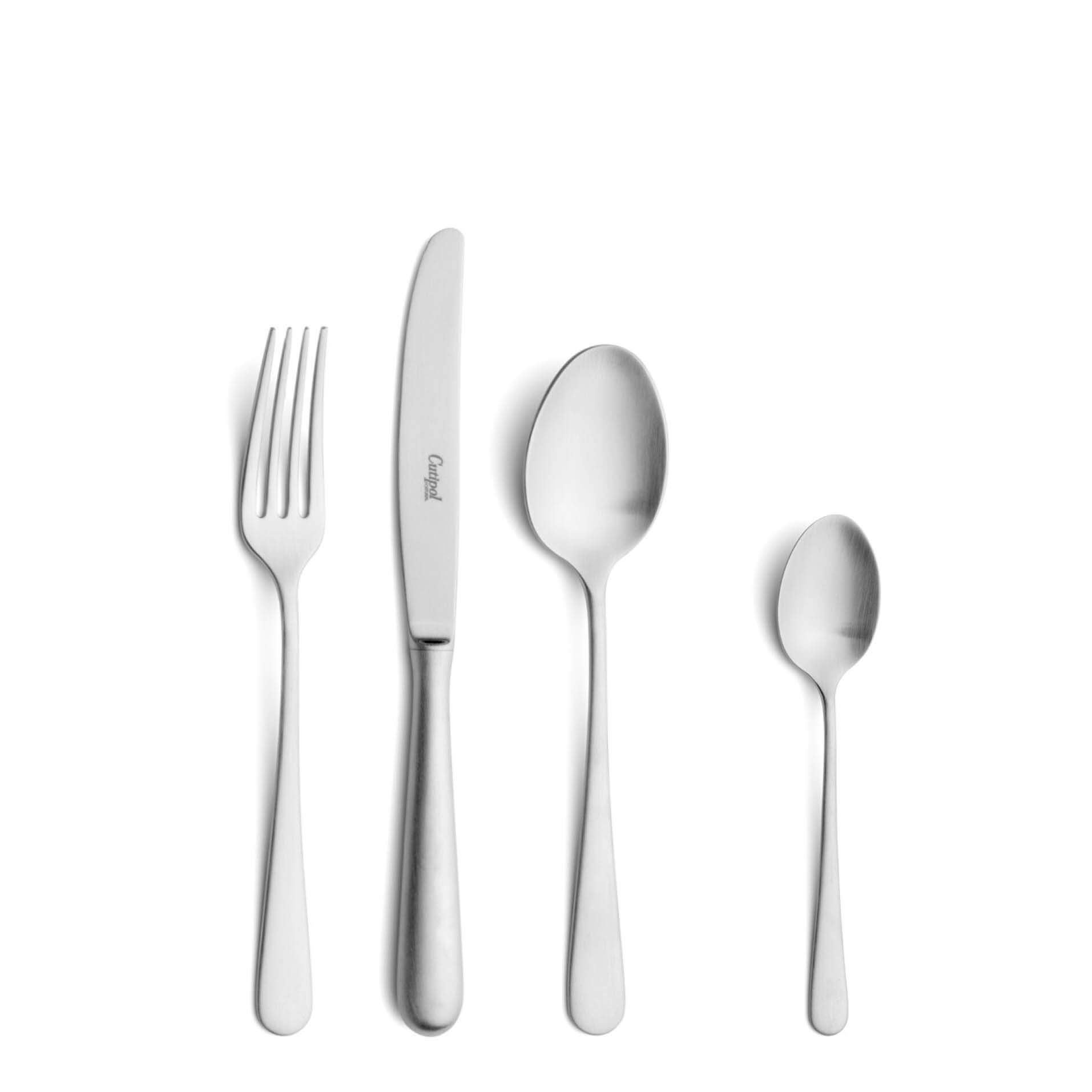 Cutipol Cutlery Alcantara Matte with dessert fork, dessert knife, dessert spoon and tea-coffee spoon