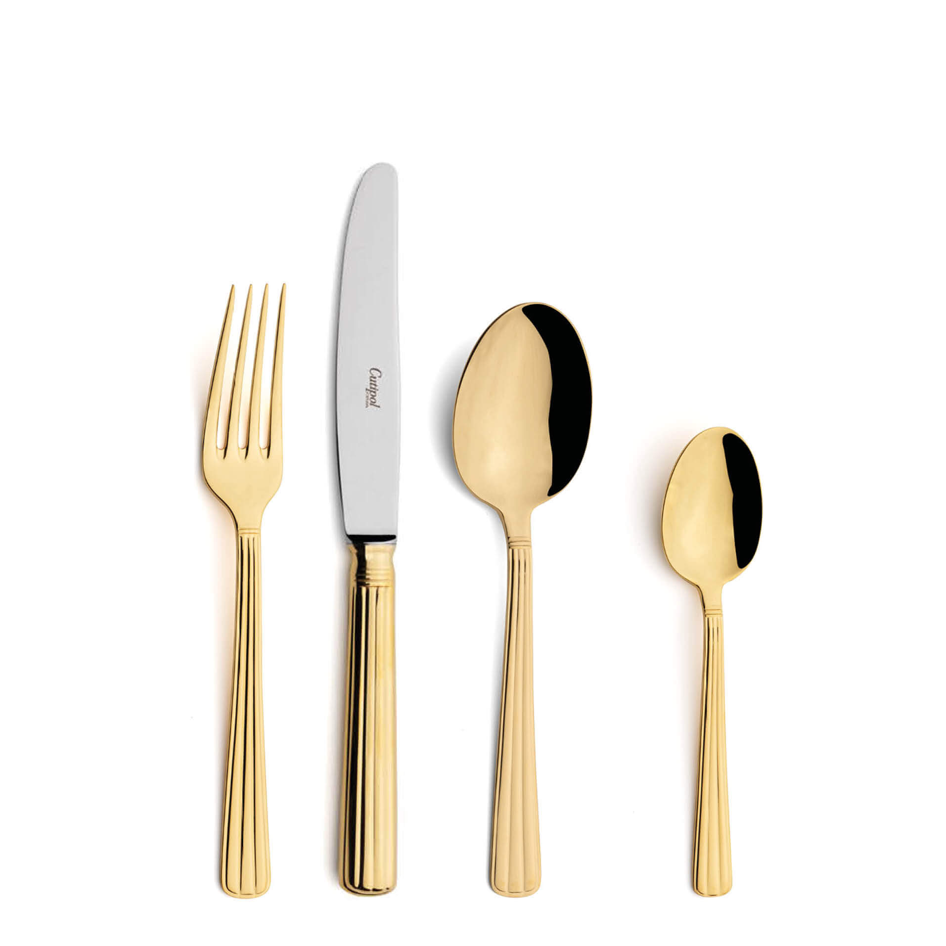 Cutipol Cutlery Athena Gold with dessert fork, dessert knife, dessert spoon and tea-coffee spoon