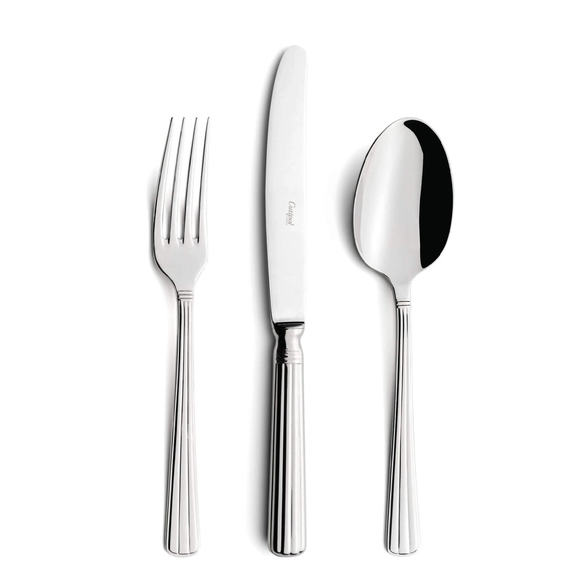 Talheres Cutipol Athena com garfo de mesa, faca de mesa e colher de mesa