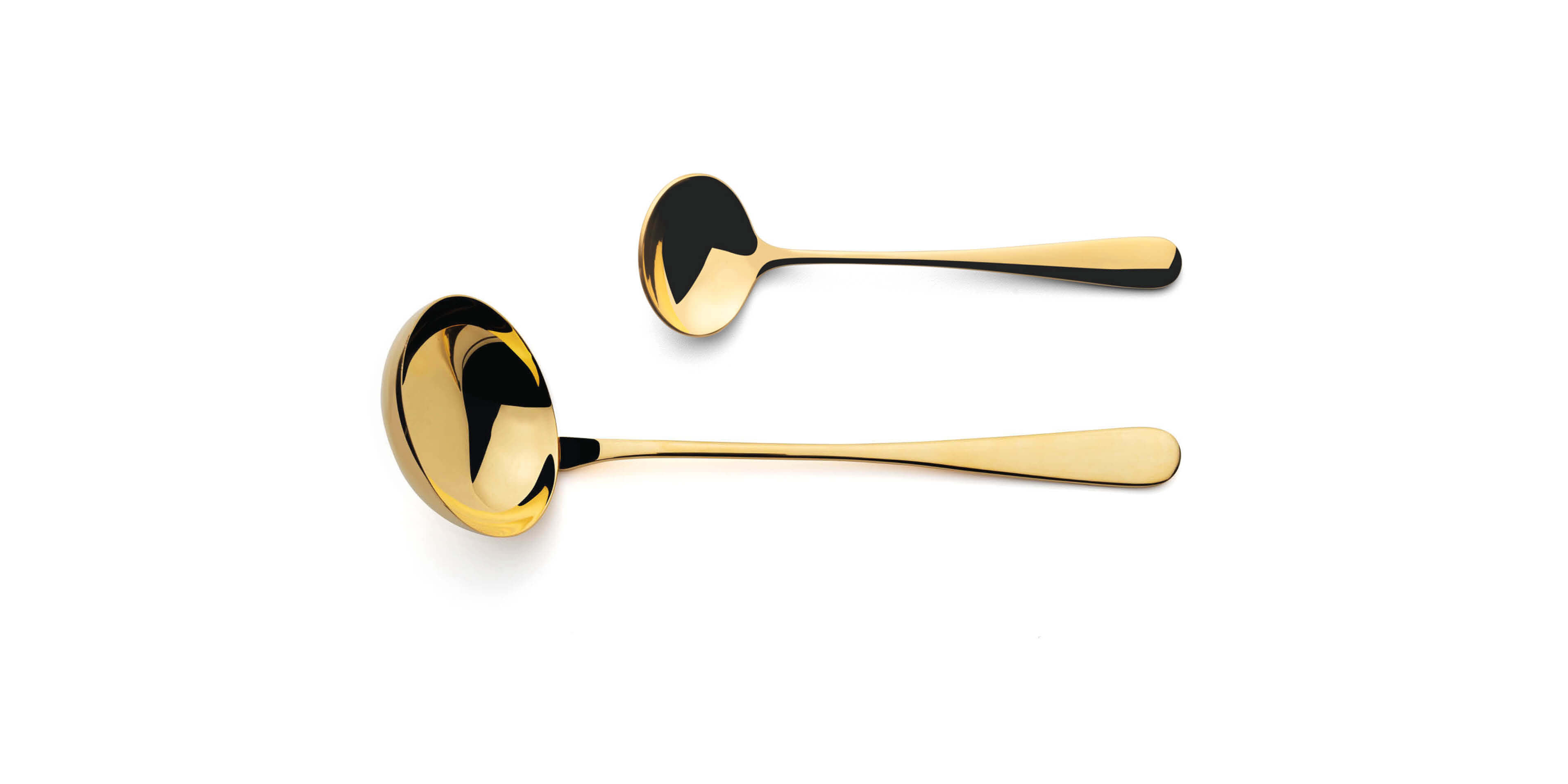 Cutipol Atlantico Gold with soup ladle and sauce ladle