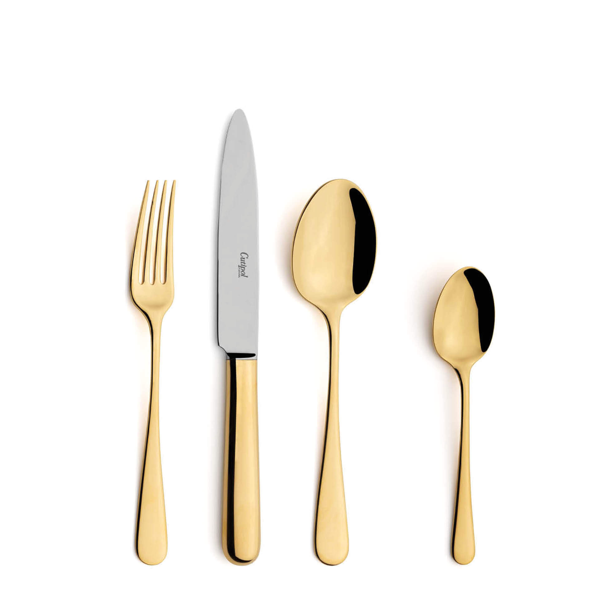 Cutipol Cutlery Atlantico Gold with dessert fork, dessert knife, dessert spoon and tea-coffee spoon