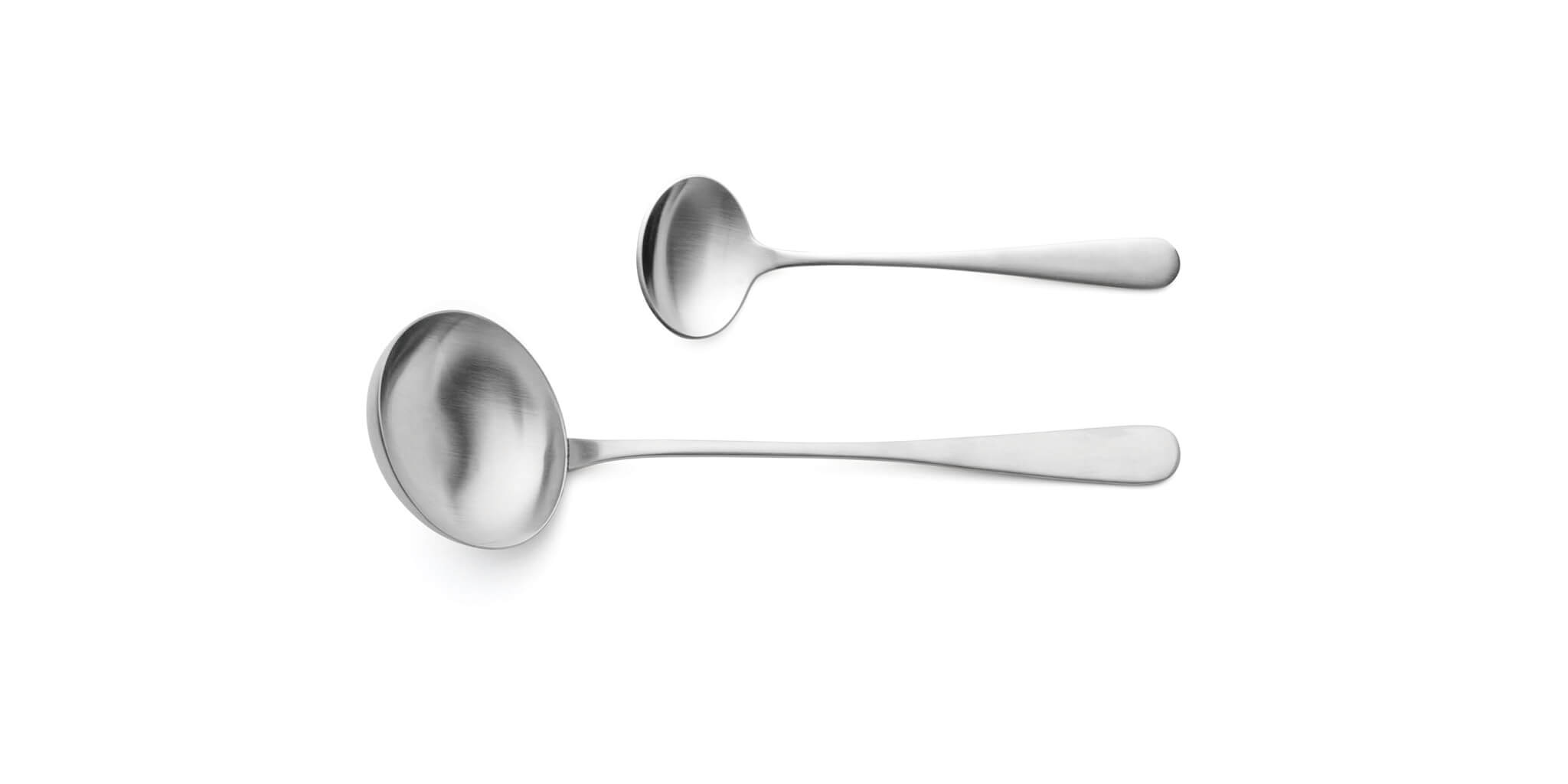 Cutipol Atlantico Matte with soup ladle and sauce ladle
