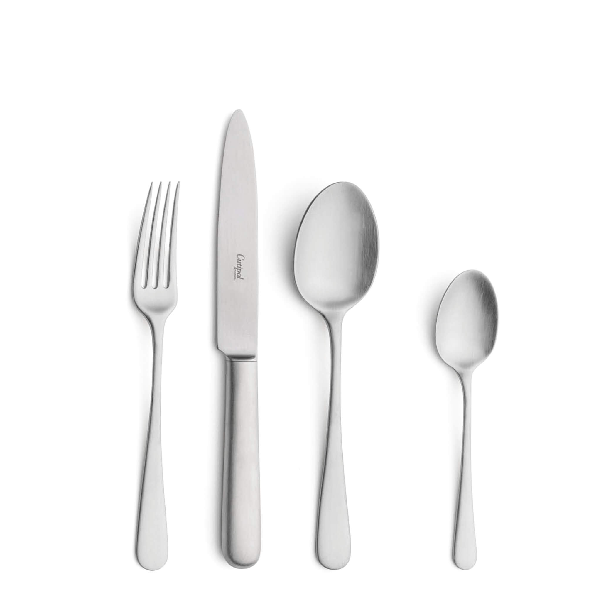 Cutipol Cutlery Atlantico Matte with dessert fork, dessert knife, dessert spoon and tea-coffee spoon