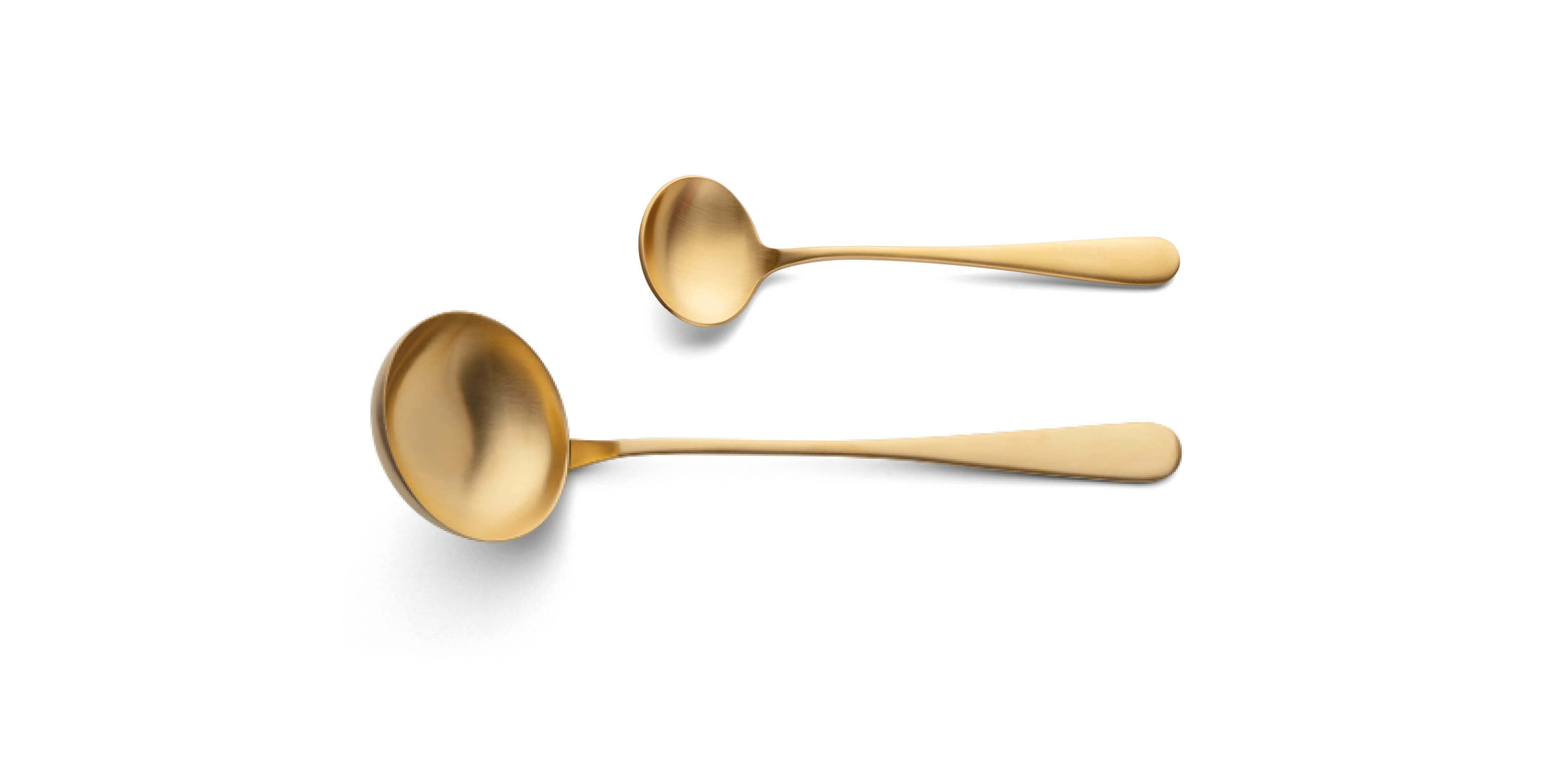 Concha terrina e Colher de molho Cutipol Atlantico Matte Gold