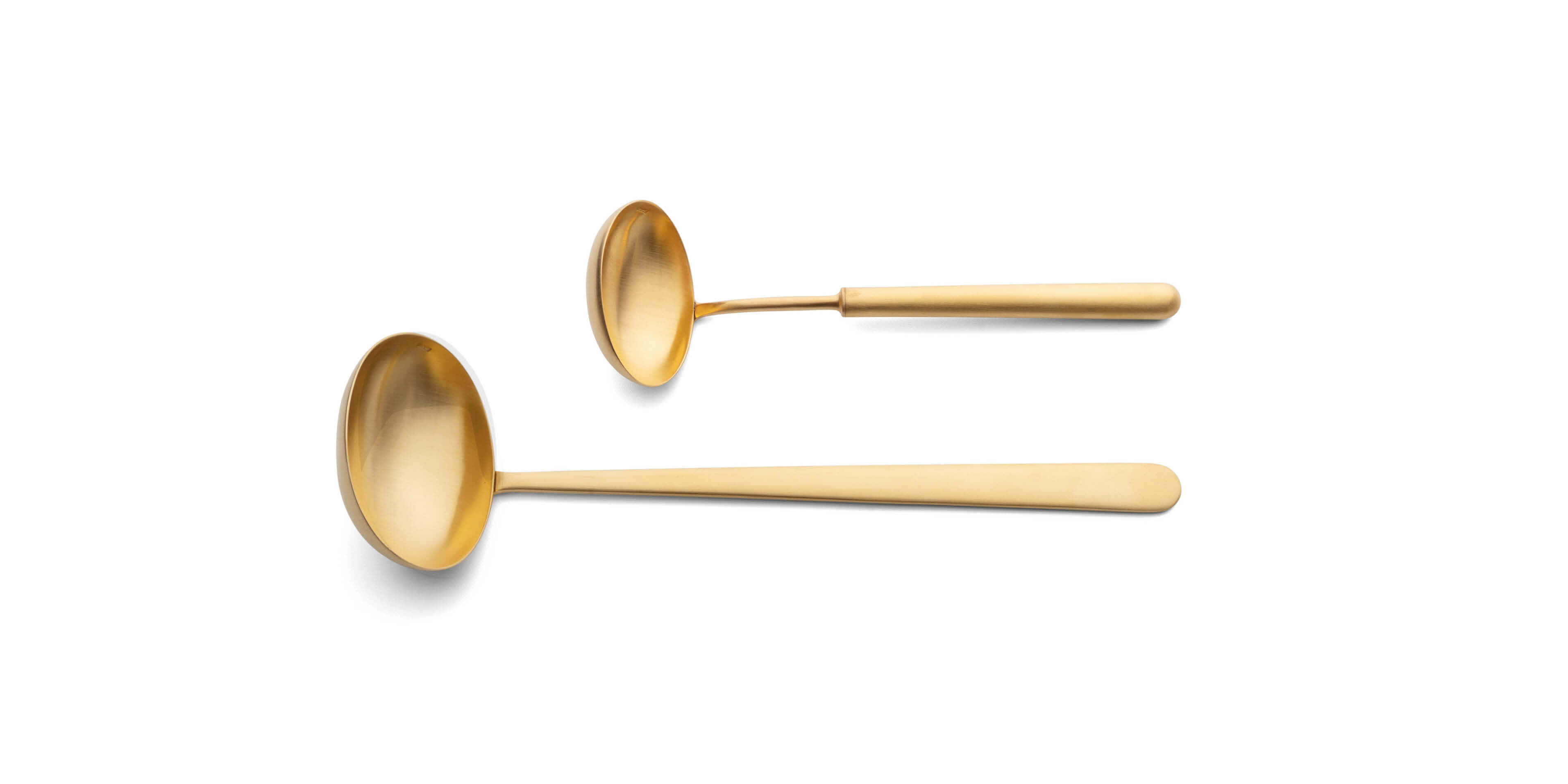 Cutipol Bali Matte Gold with soup ladle and sauce ladle
