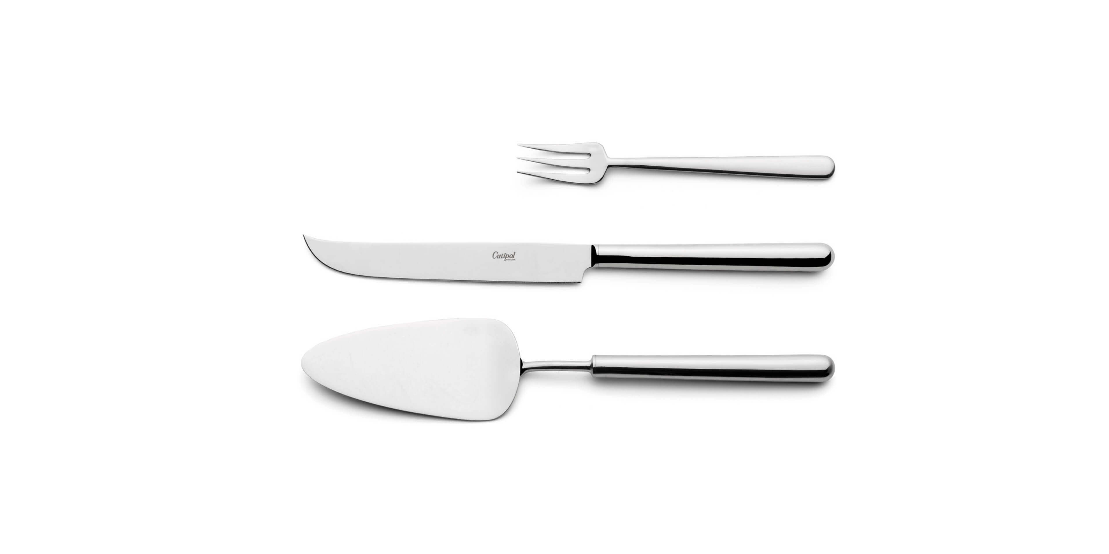 Pie Server, Cheese knife and pastry fork Cutipol Bali