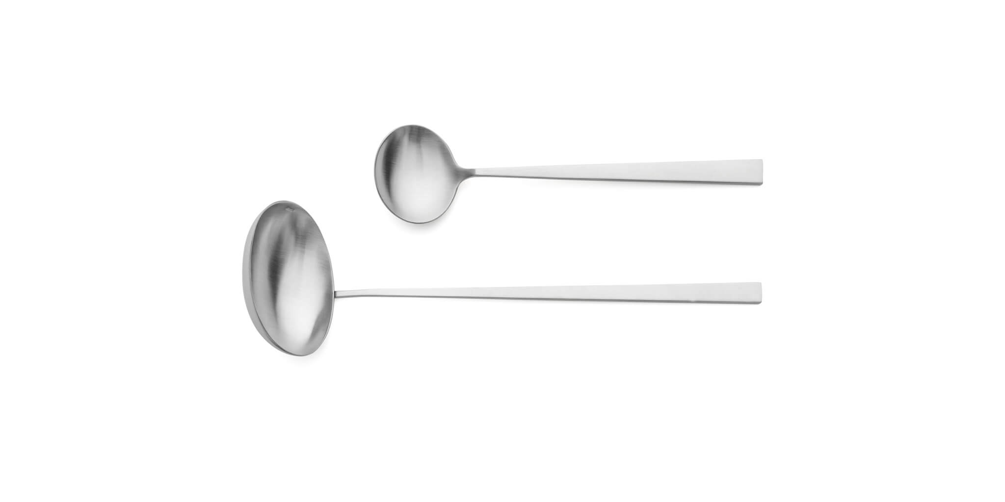 Cutipol Bauhaus Matte with soup ladle and sauce ladle