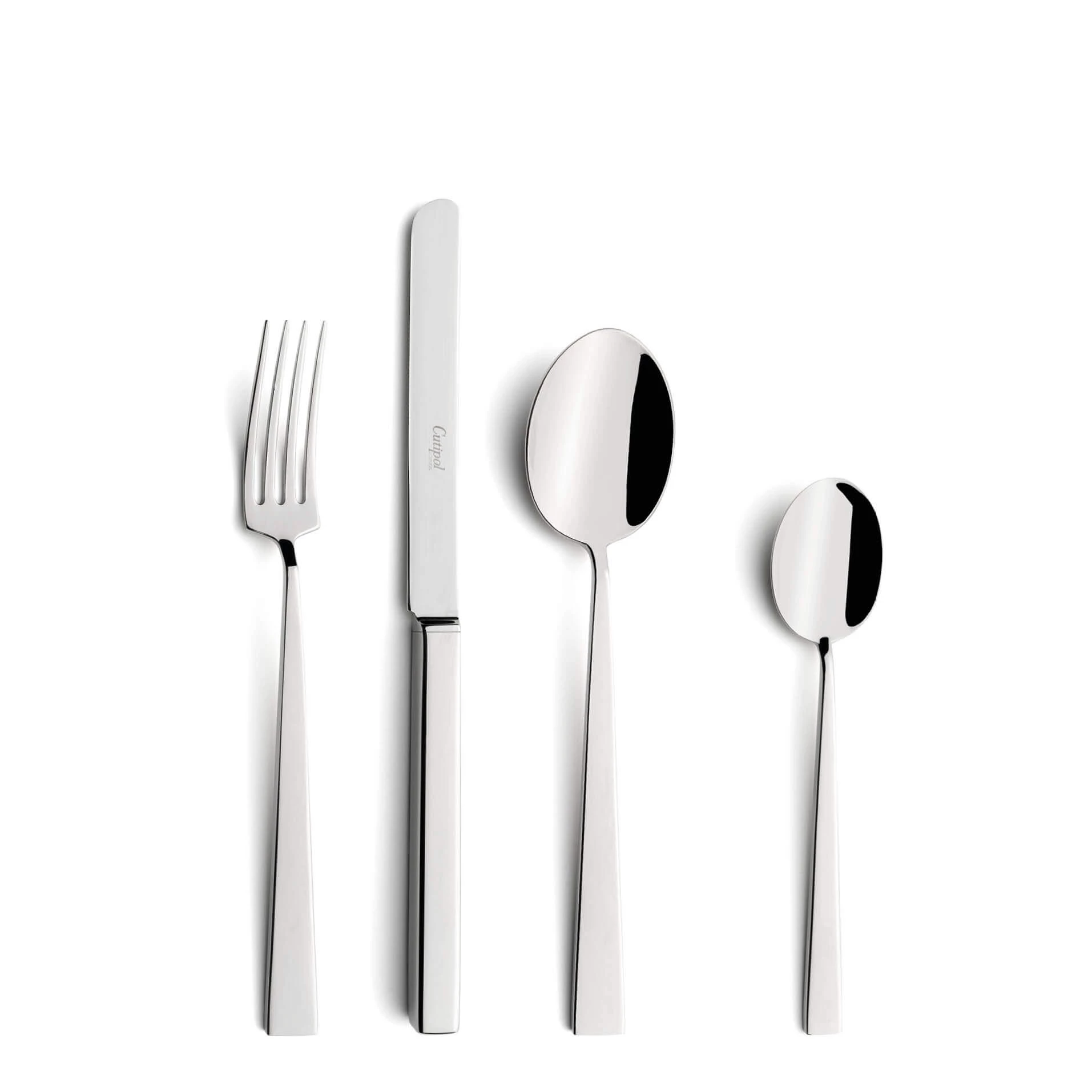 Cutipol Cutlery Bauhaus with dessert fork, dessert knife, dessert spoon and tea-coffee spoon