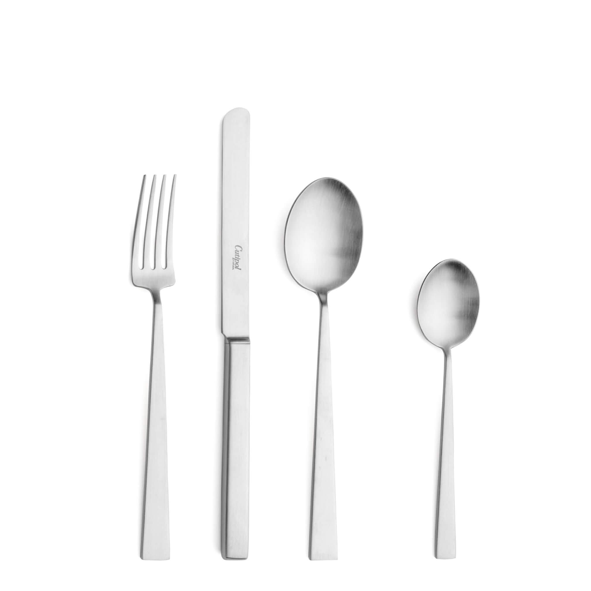 Cutipol Cutlery Bauhaus Matte with dessert fork, dessert knife, dessert spoon and tea-coffee spoon