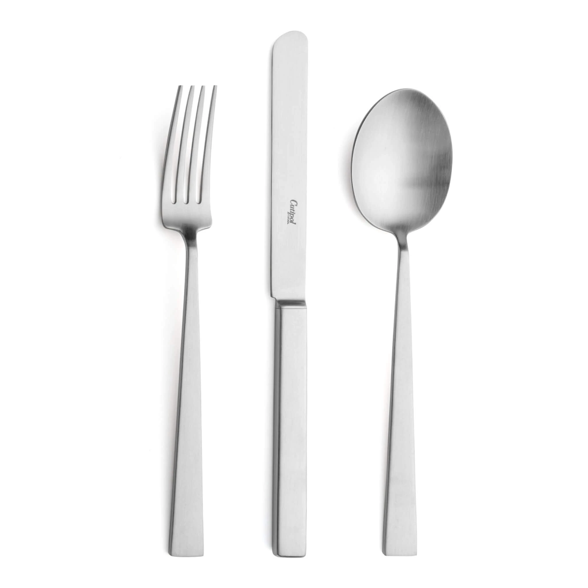 Cutipol Cutlery Bauhaus Matte with dinner fork, dinner knife, table spoon