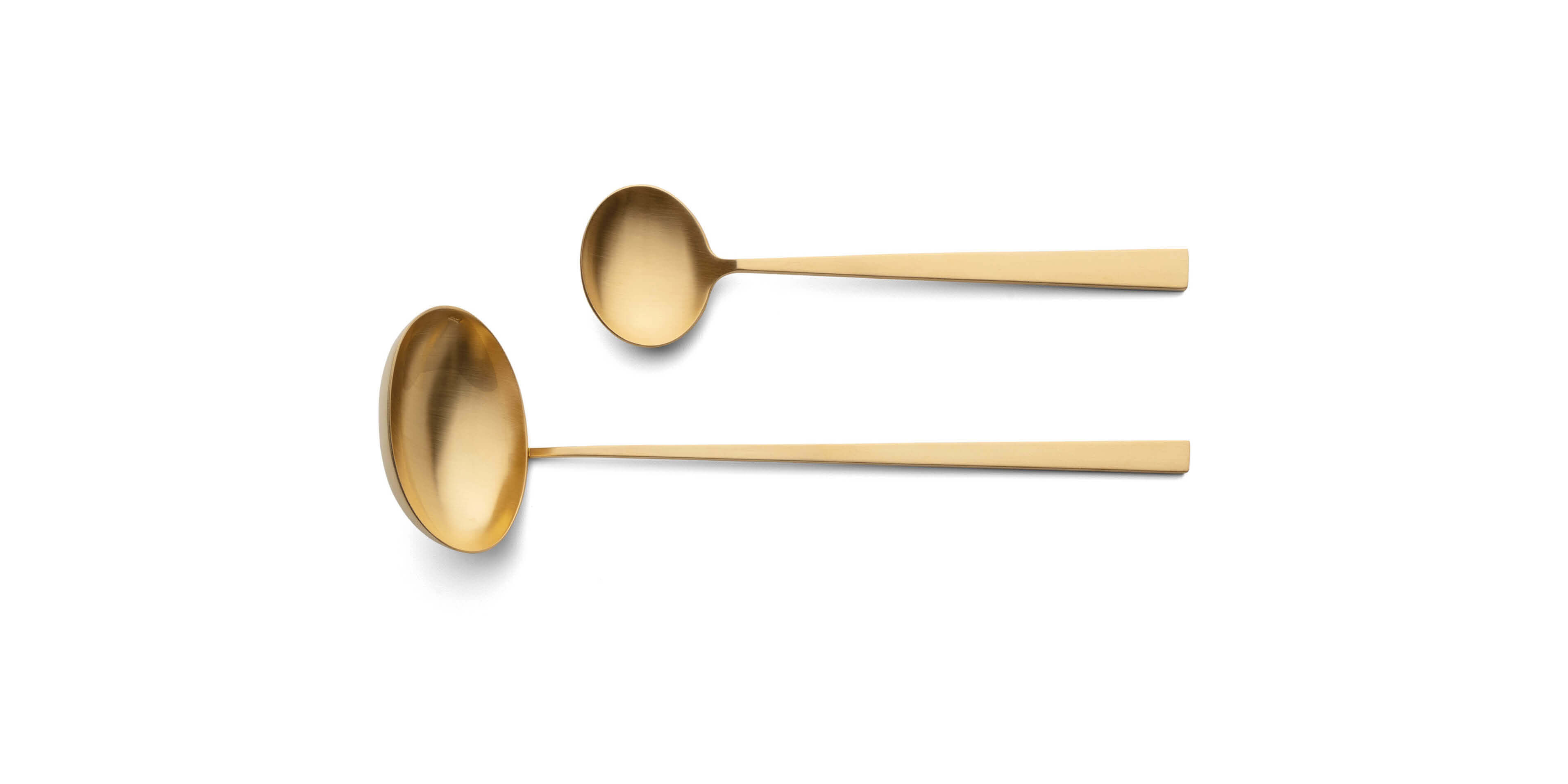 Concha terrina e Colher de molho Cutipol Bauhaus Matte Gold