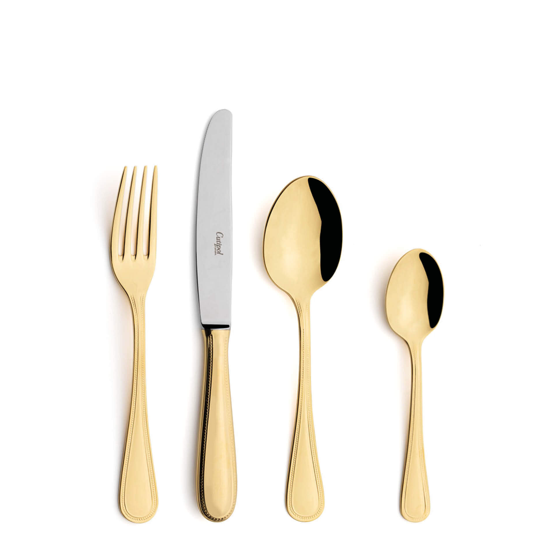 Cutipol Cutlery D. Maria Gold with dessert fork, dessert knife, dessert spoon and tea-coffee spoon