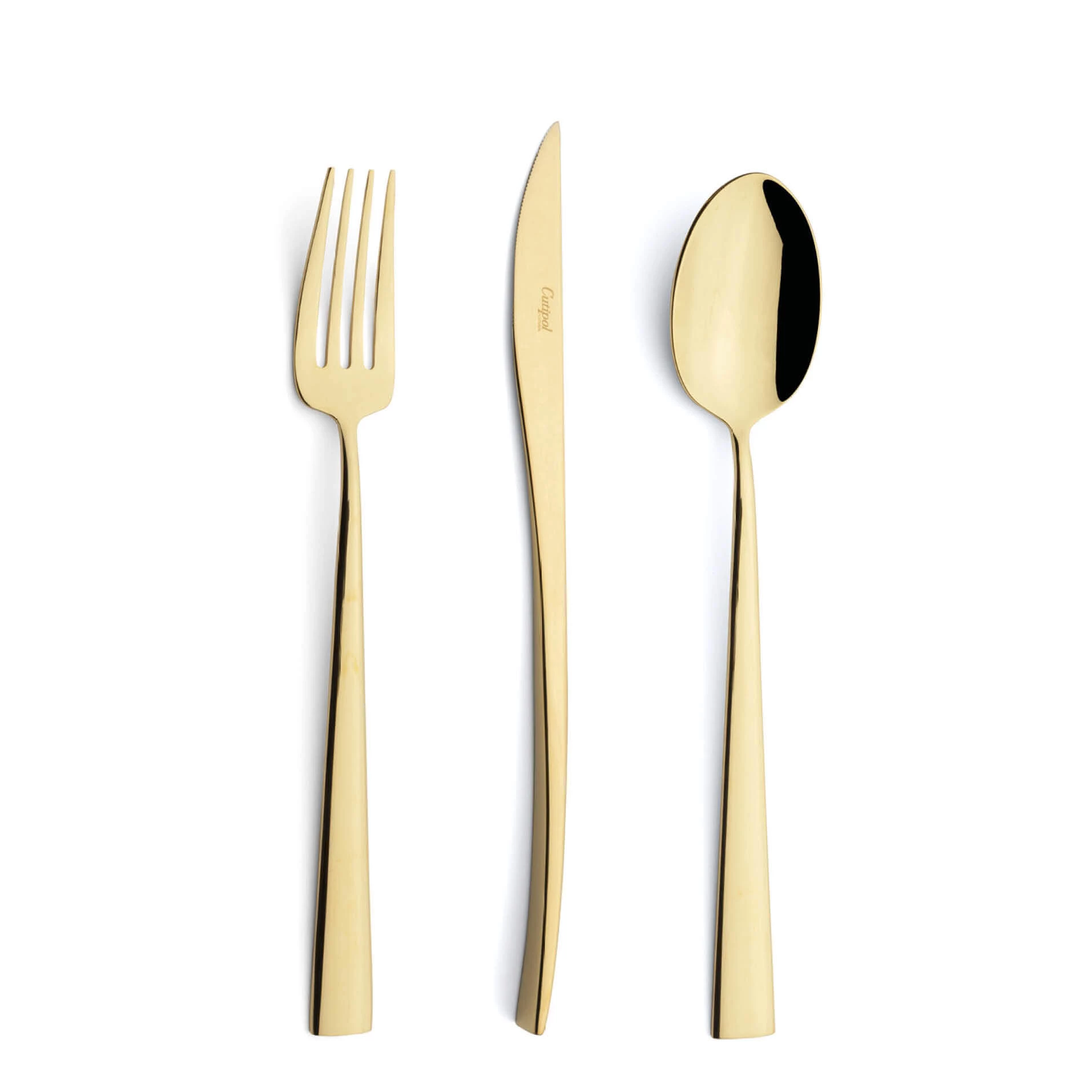 Cutipol Cutlery Duna Gold with dinner fork, dinner knife, table spoon