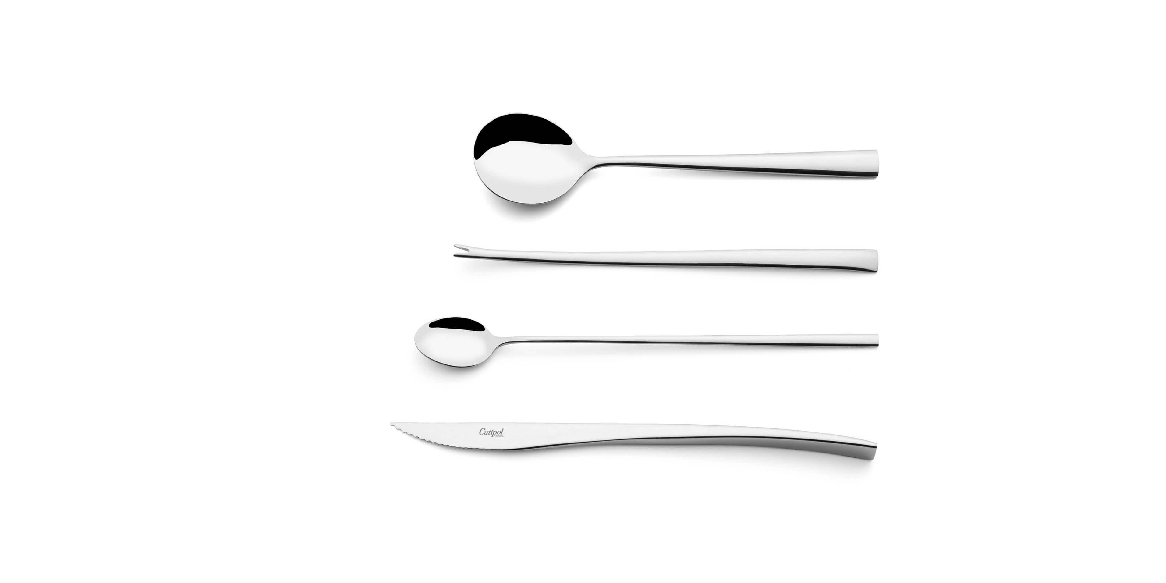 Cutipol Cutlery Duna with Steak Knife, Long drink Spoon, Lobster fork and soup Spoon