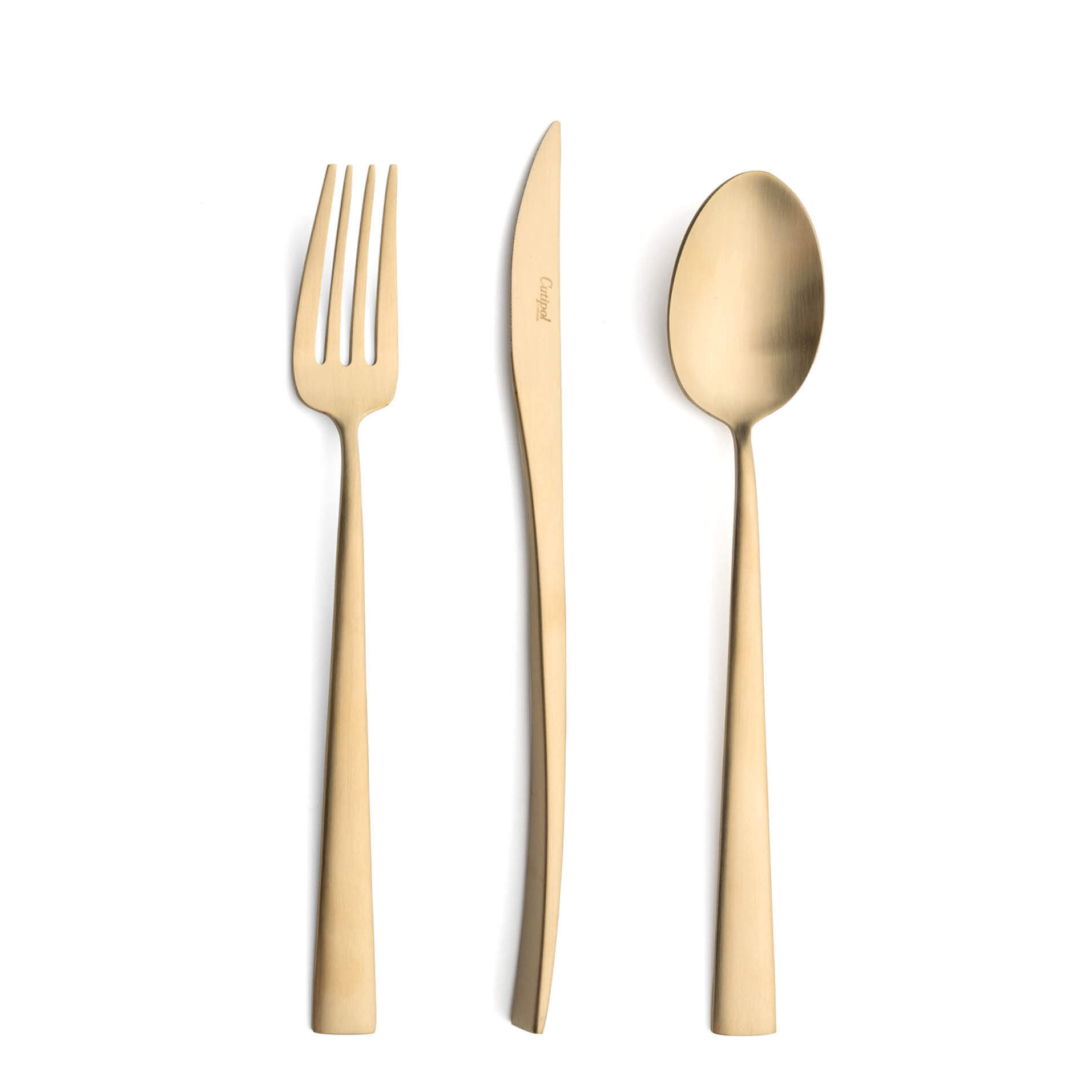 Cutipol Cutlery Duna Matte Champagne with dinner fork, dinner knife, table spoon