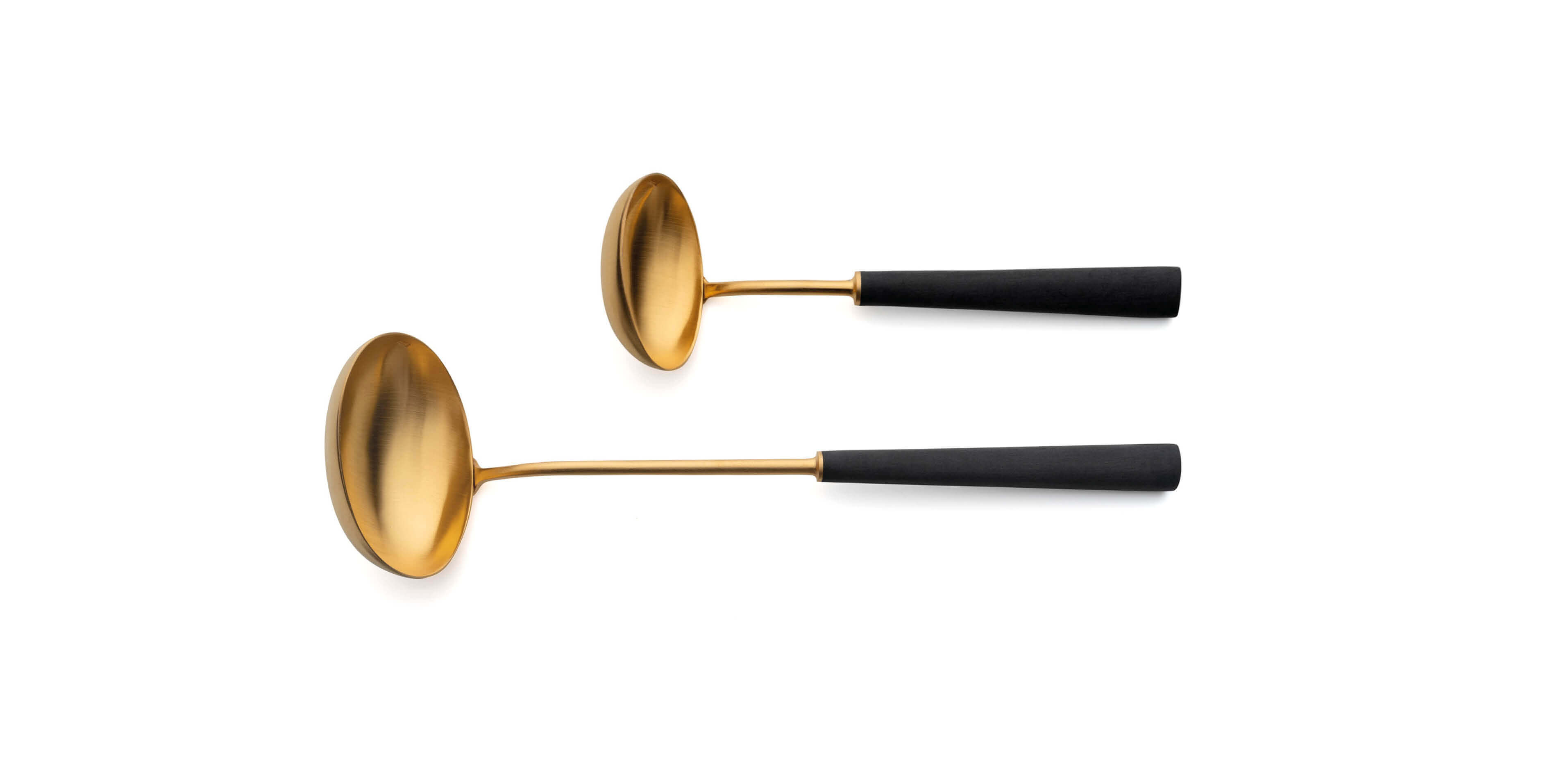 Cutipol Ebony Gold with soup ladle and sauce ladle