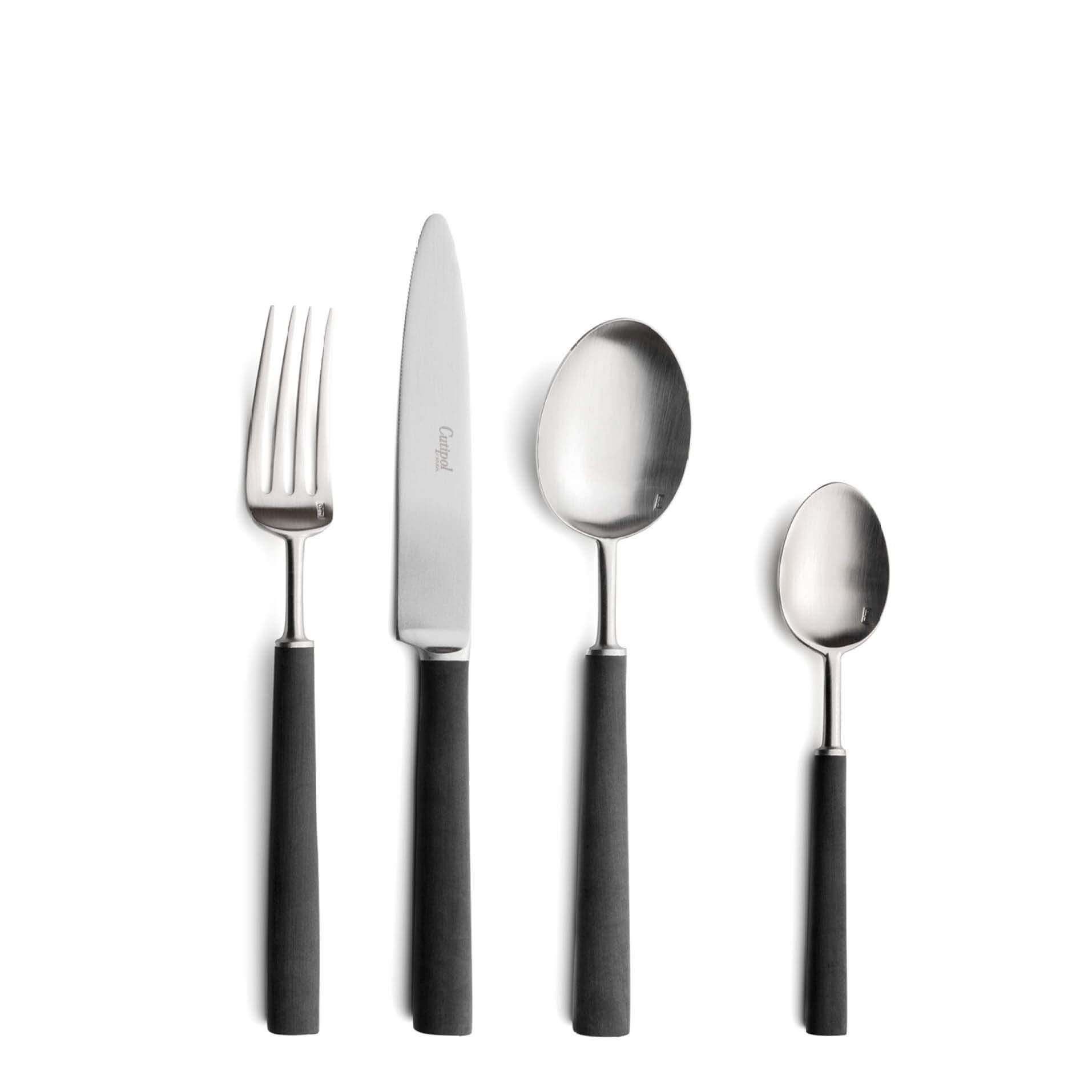 Cutipol Cutlery Ebony with dessert fork, dessert knife, dessert spoon and tea-coffee spoon