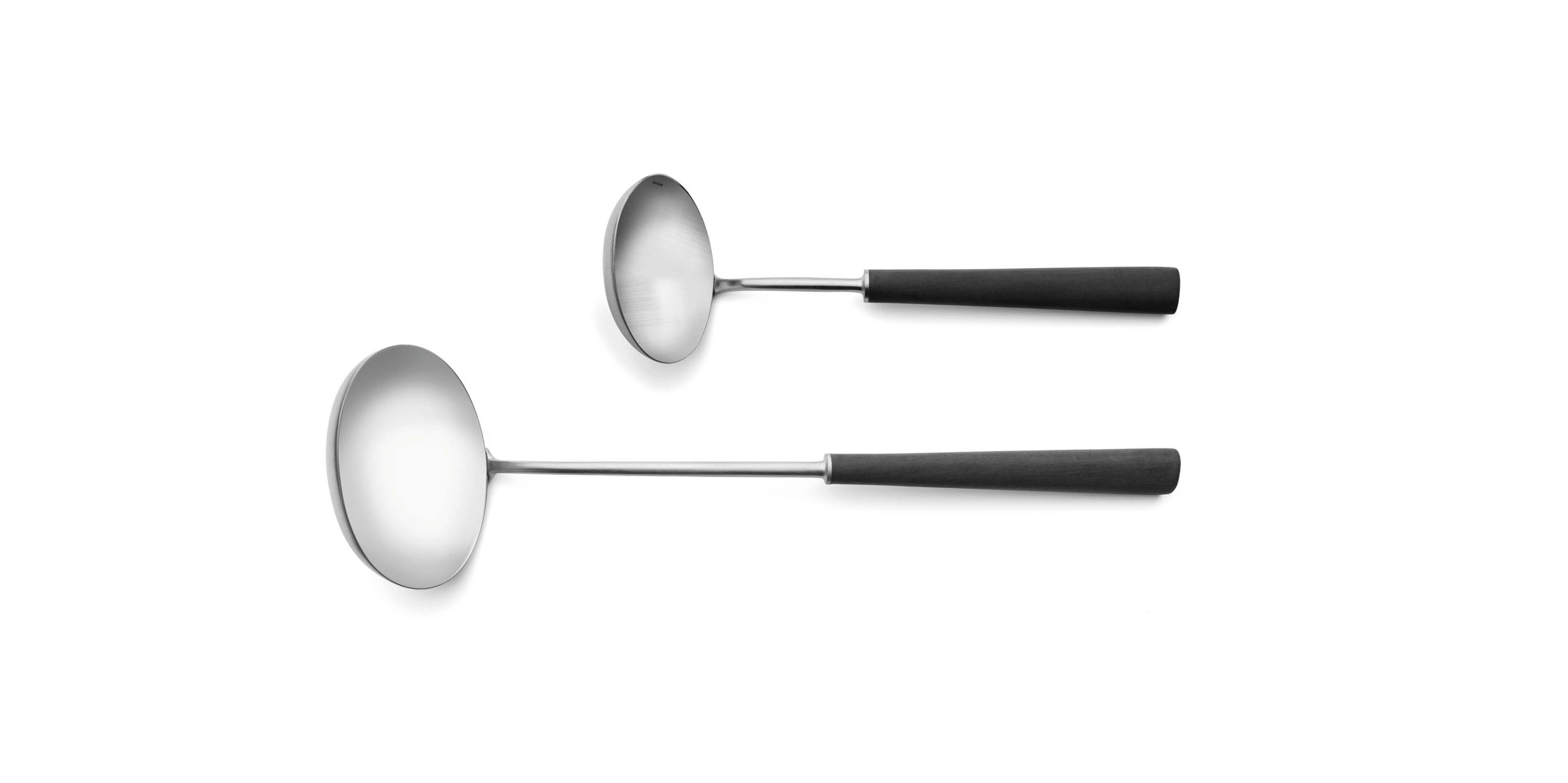 Cutipol Ebony with soup ladle and sauce ladle