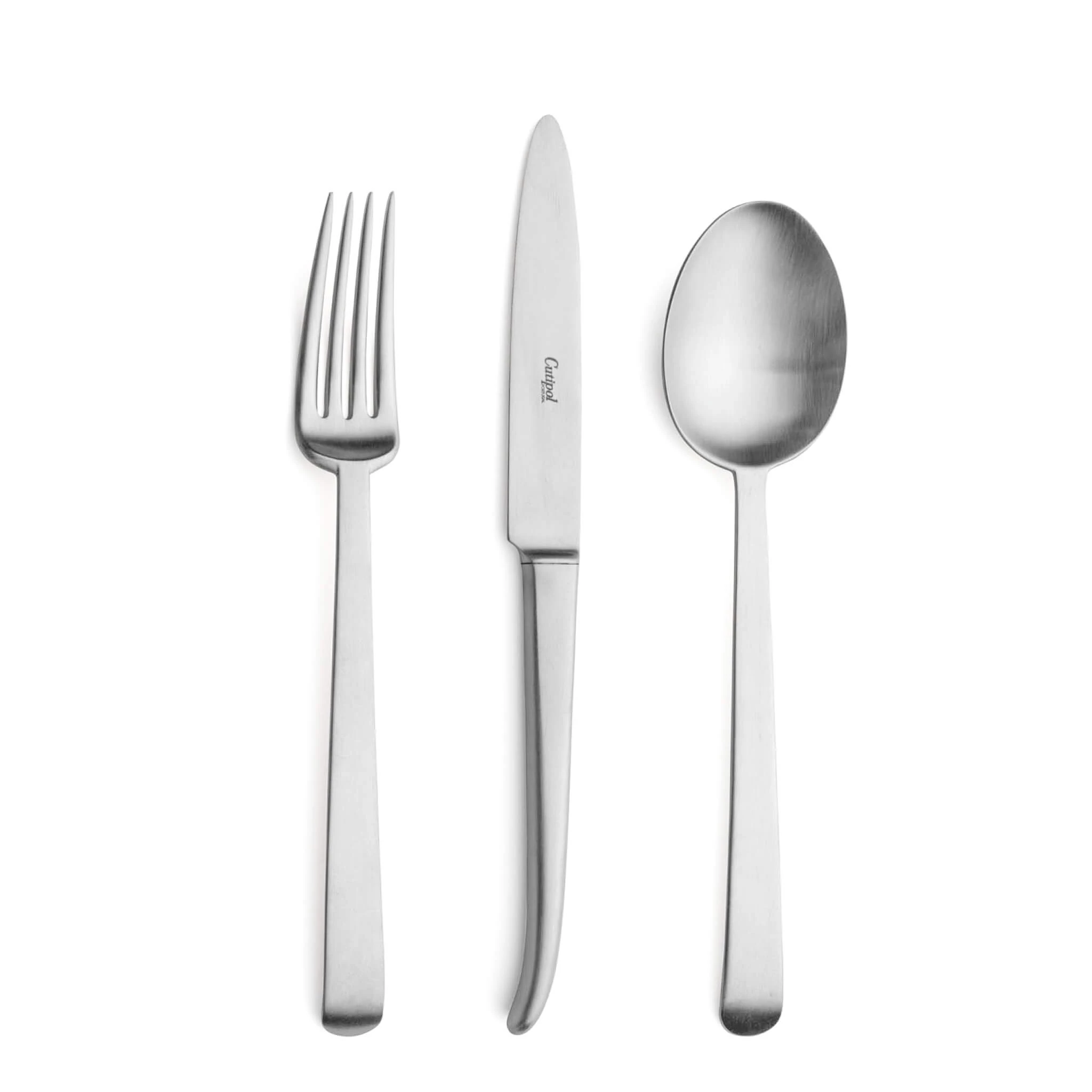 Talheres Cutipol Ergo Matte com garfo de mesa, faca de mesa e colher de mesa