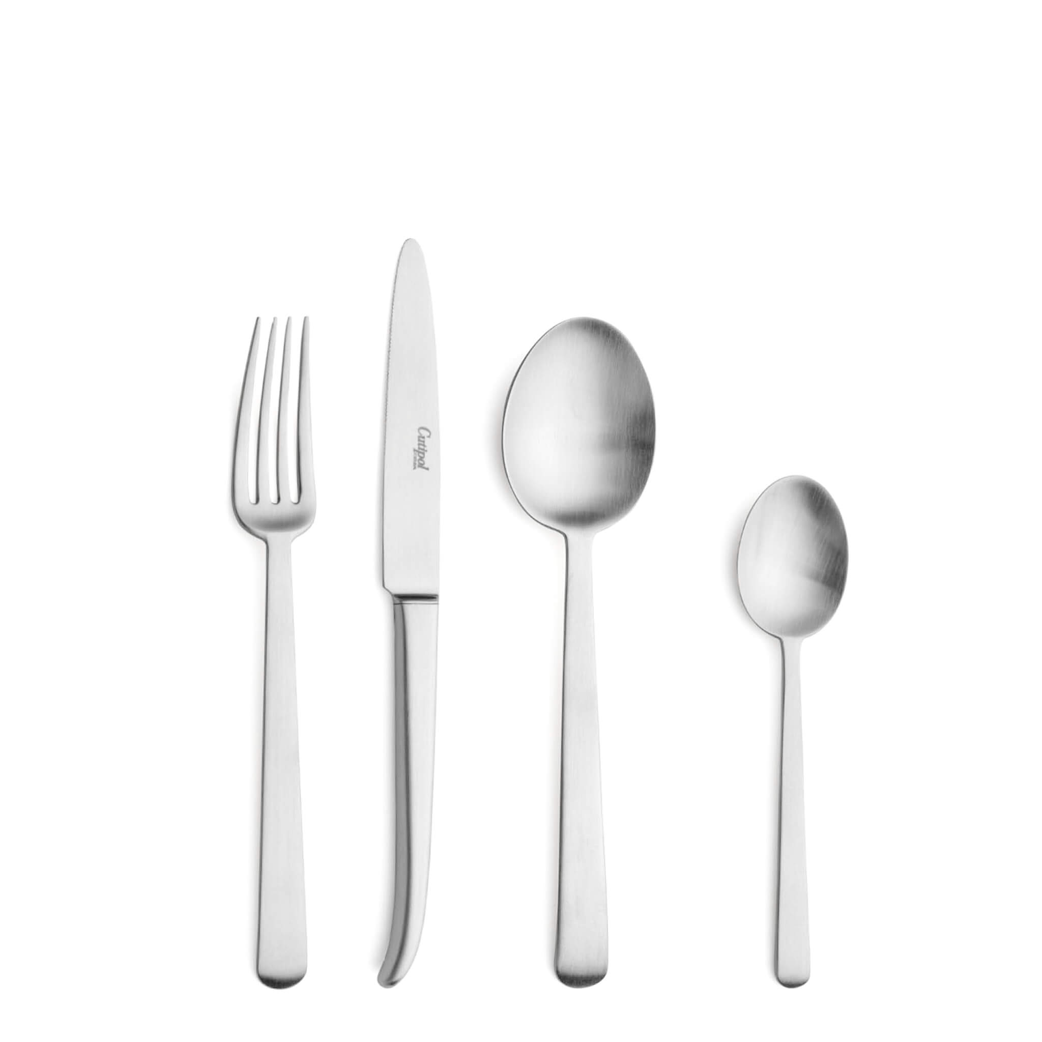 Cutipol Cutlery Ergo Matte with dessert fork, dessert knife, dessert spoon and tea-coffee spoon