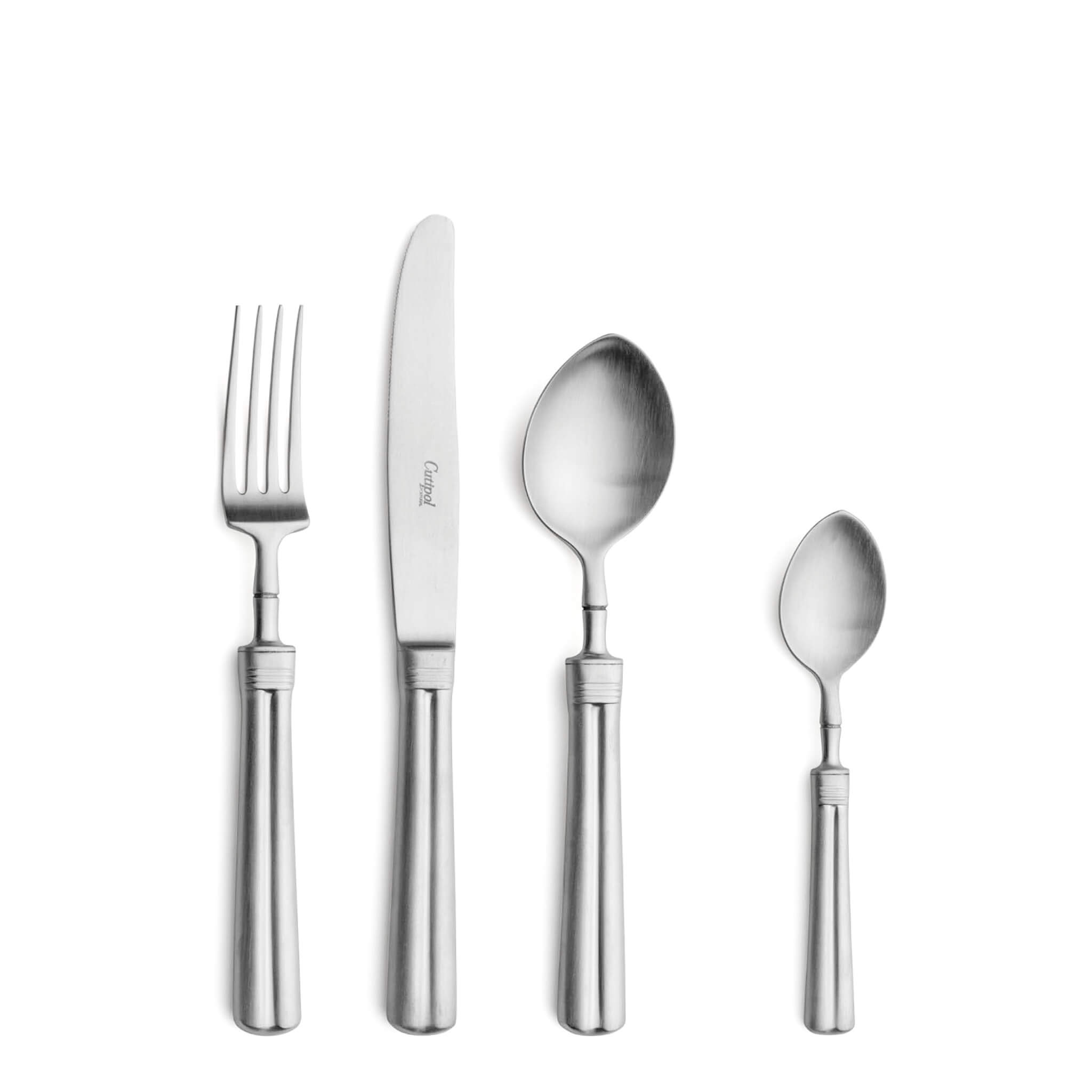 Talheres Cutipol Fontainebleau Matte com garfo de sobremesa, faca de sobremesa, colher de sobremesa e colher de chá