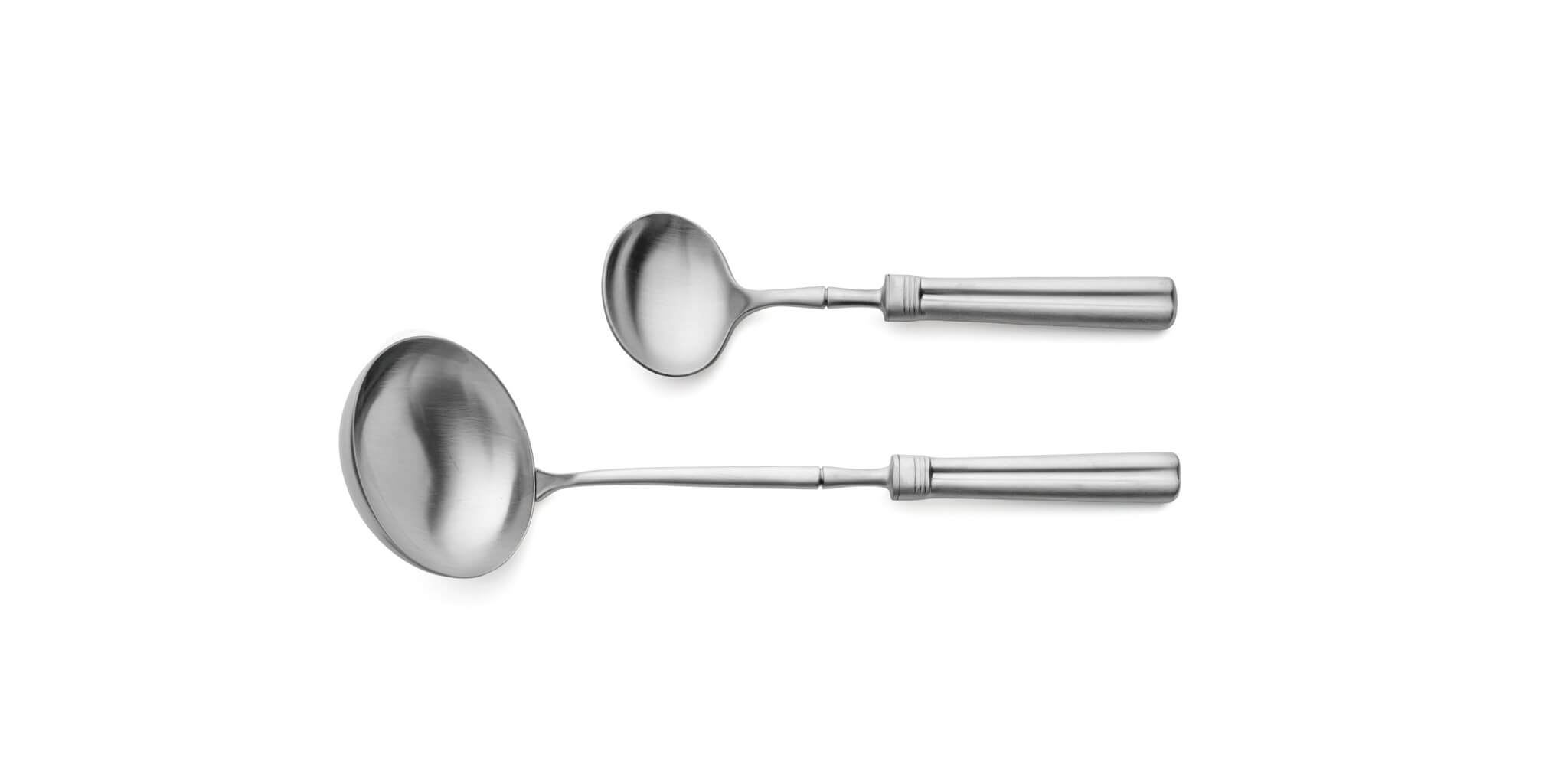 Concha terrina e Colher de molho Cutipol Fontainebleau Matte