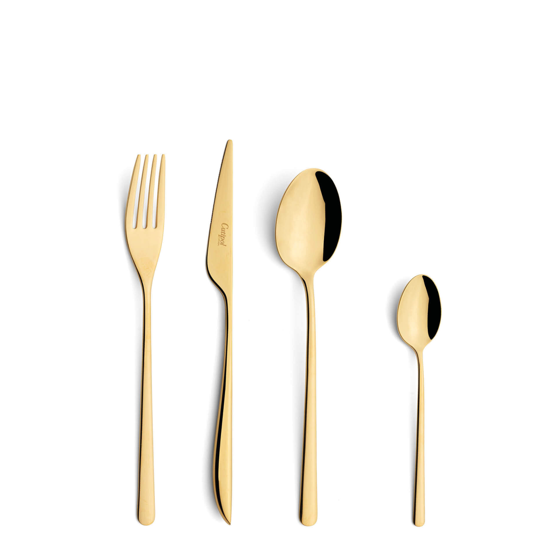 Cutipol Cutlery Icon Gold with dessert fork, dessert knife, dessert spoon and tea-coffee spoon