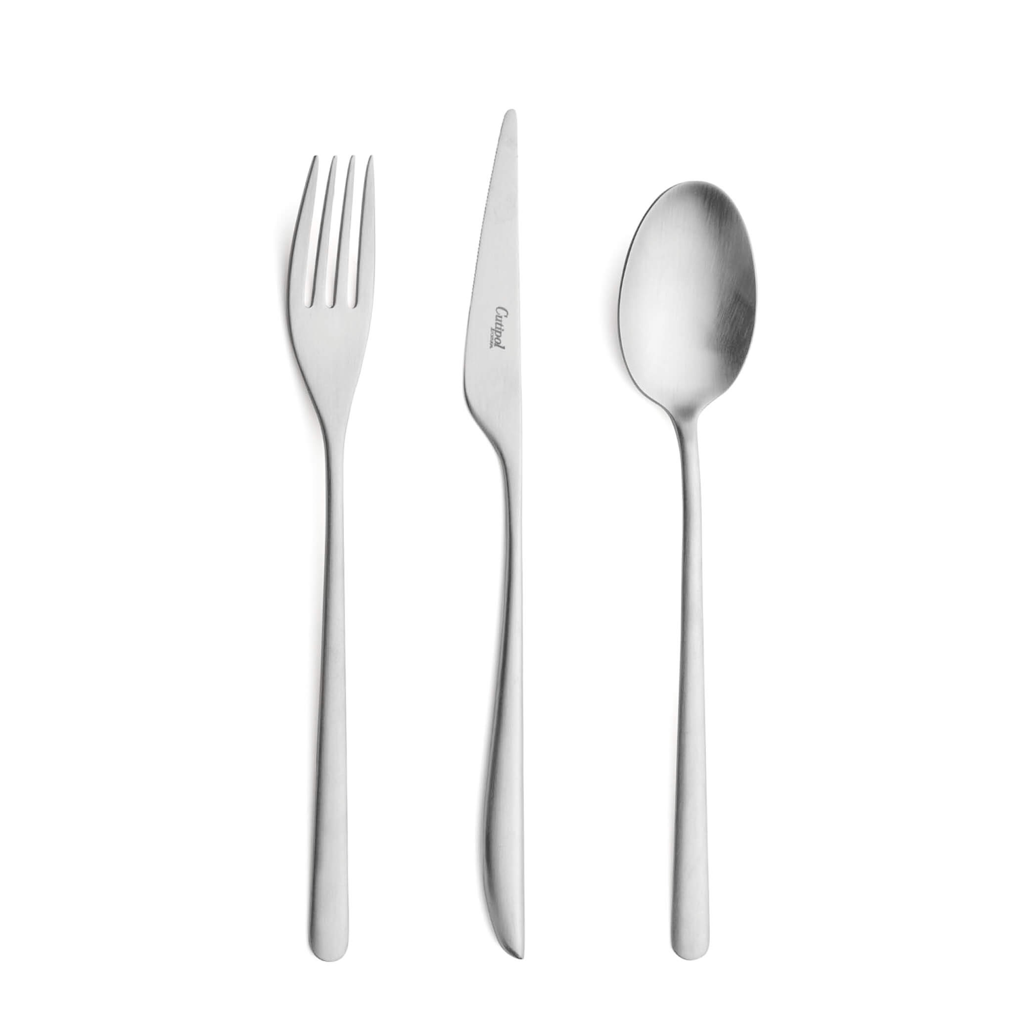 Talheres Cutipol Icon Matte com garfo de mesa, faca de mesa e colher de mesa
