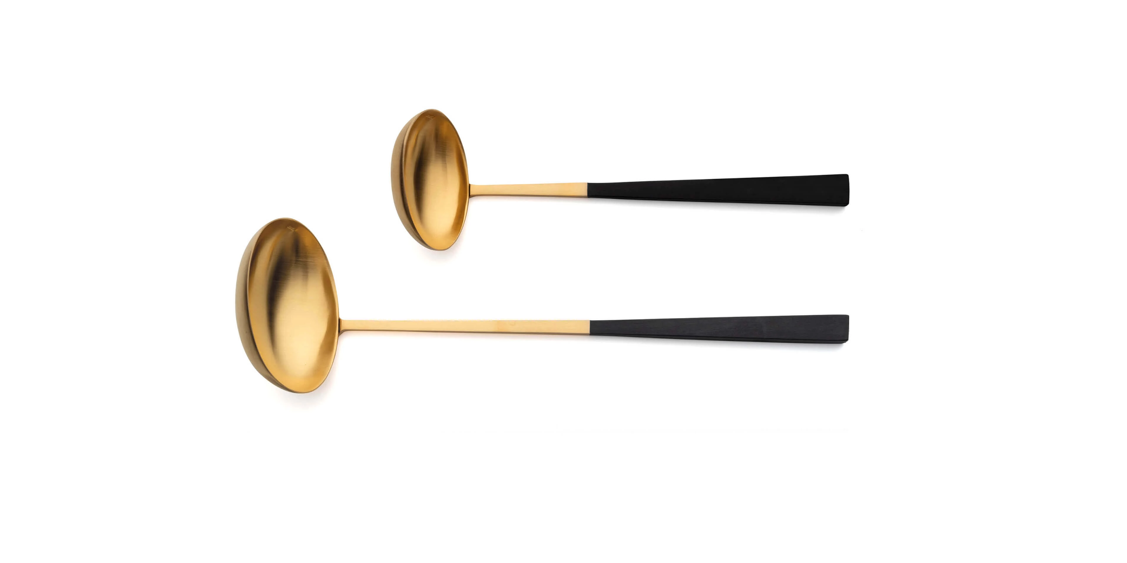 Cutipol Kube Gold with soup ladle and sauce ladle