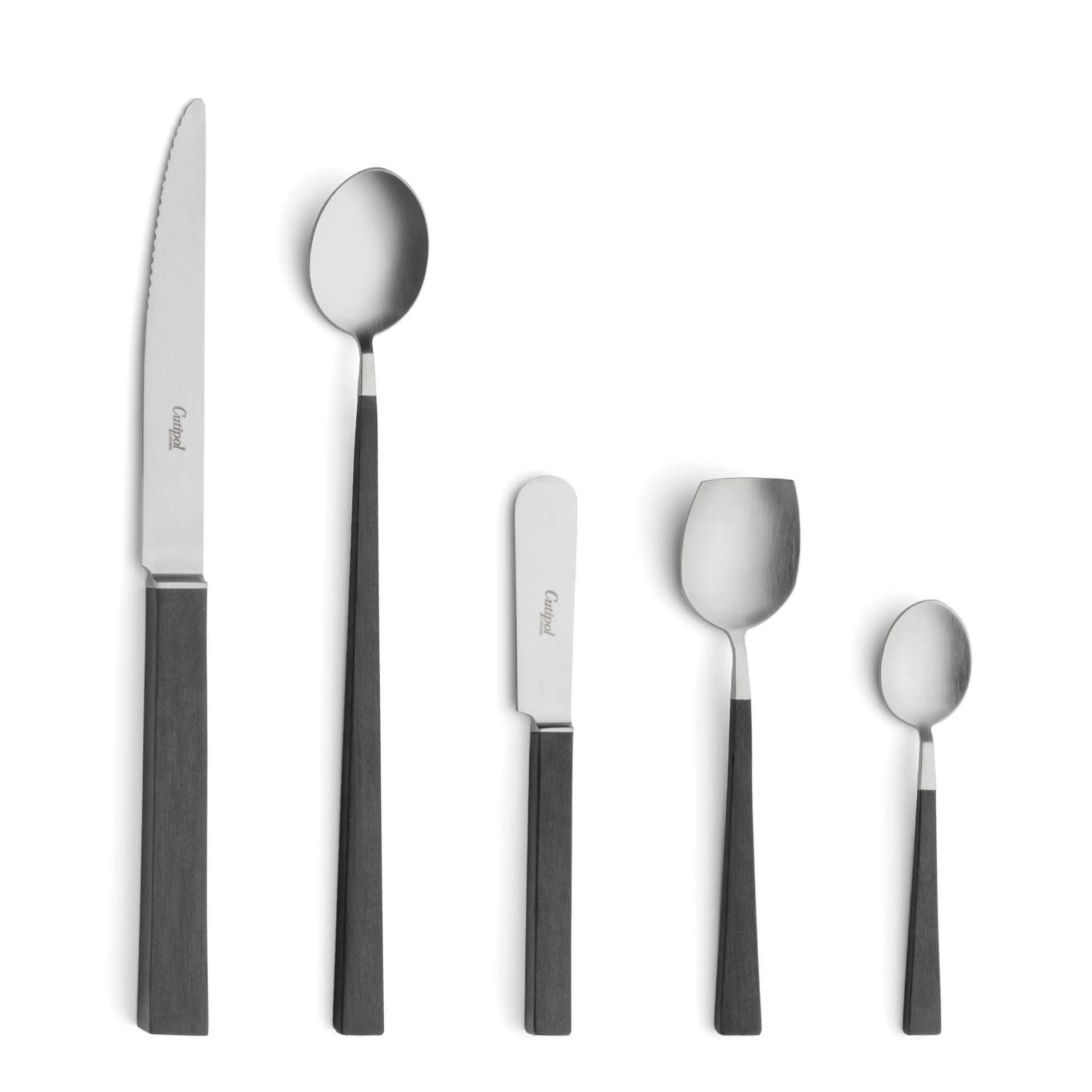 Cutipol Cutlery Kube with Steak Knife, Soup Spoon, butter knife, sugar spoon and moka spoon