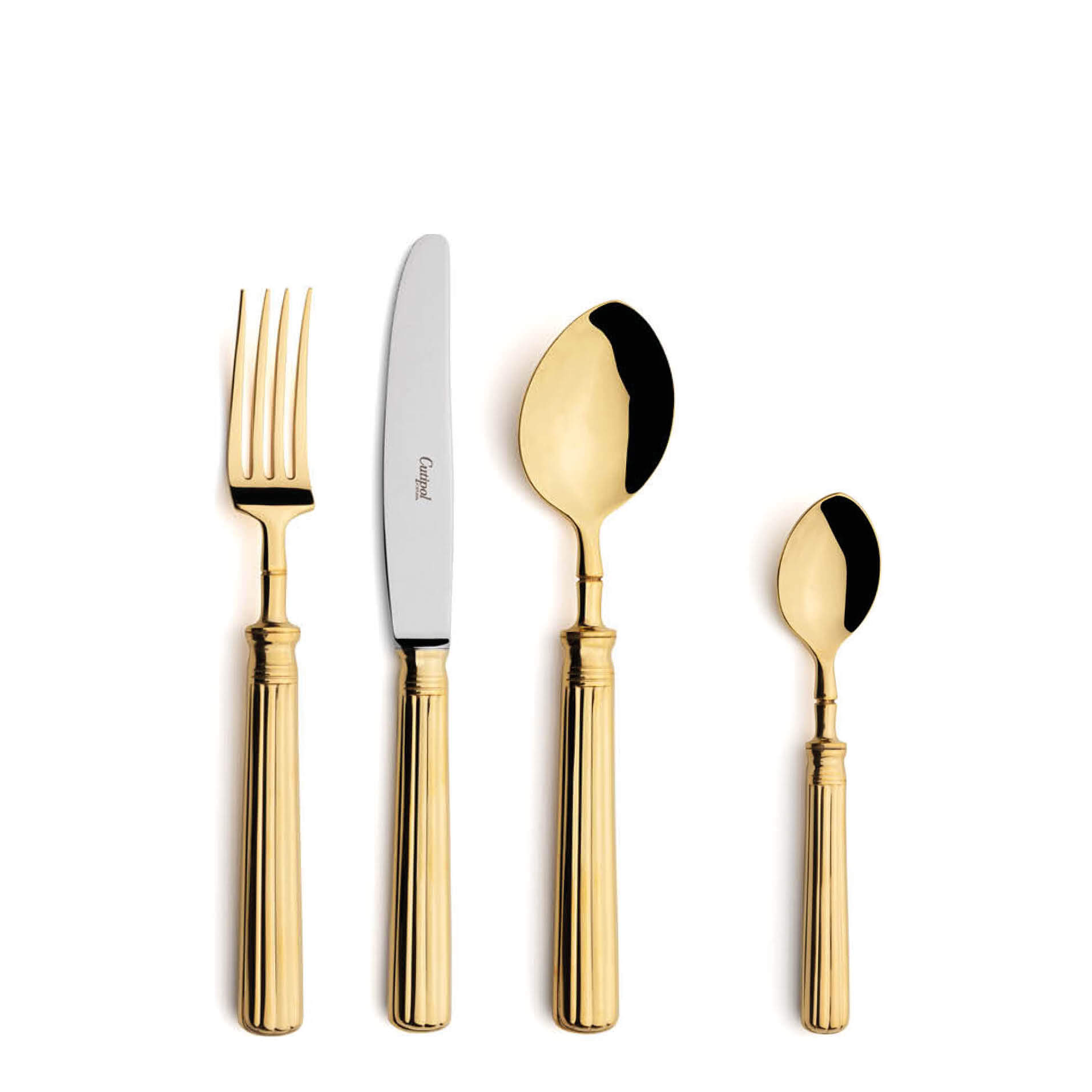 Cutipol Cutlery Line Gold with dessert fork, dessert knife, dessert spoon and tea-coffee spoon