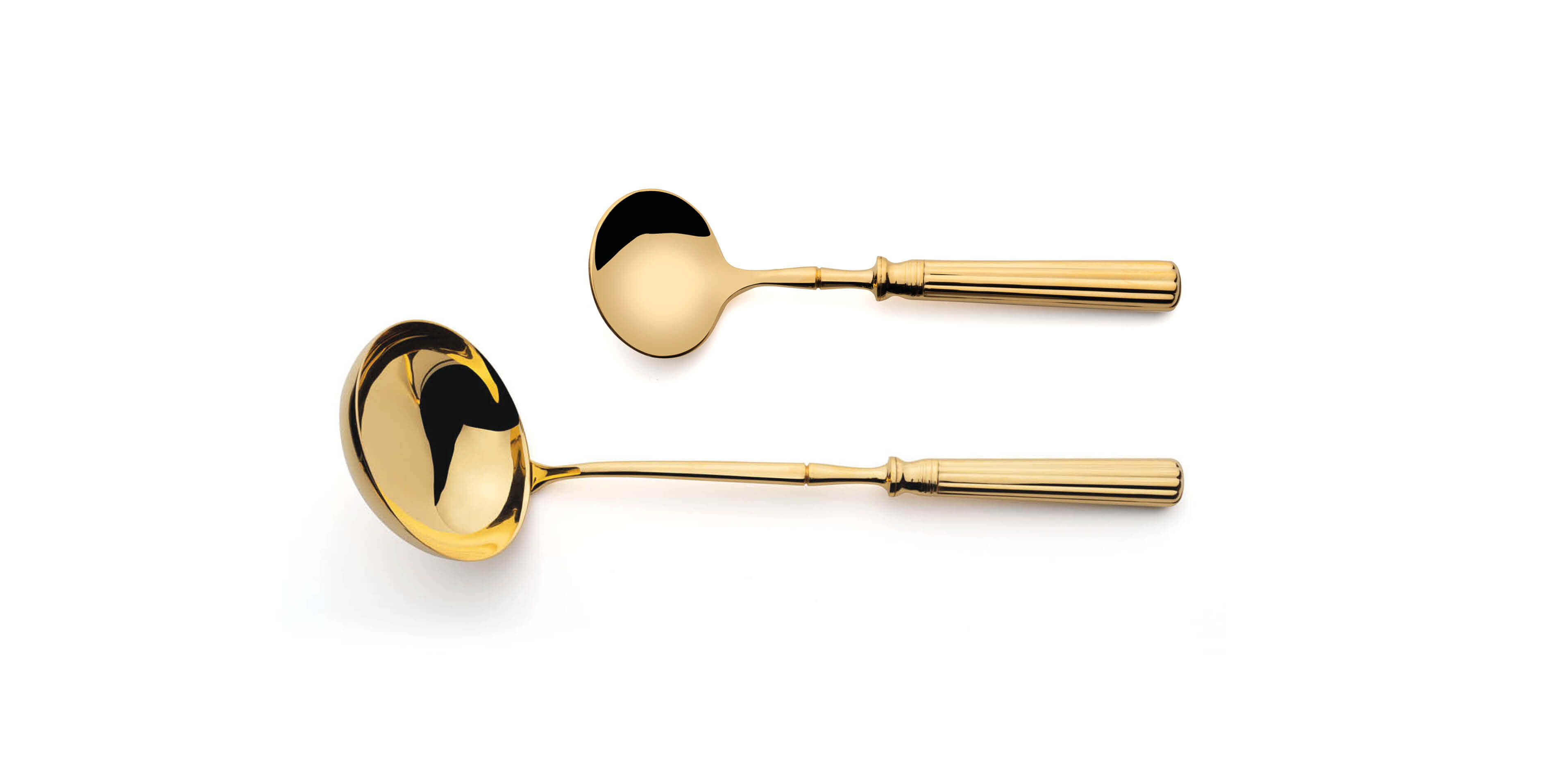 Cutipol Line Gold with soup ladle and sauce ladle