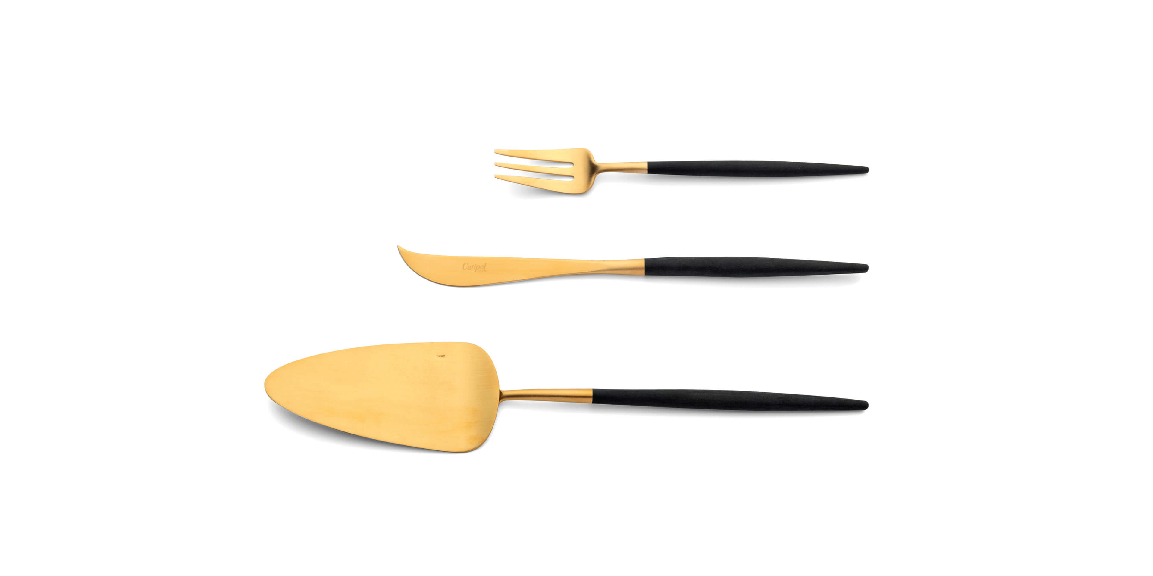Pie server, cheese knife and pastry fork Cutipol Goa Gold