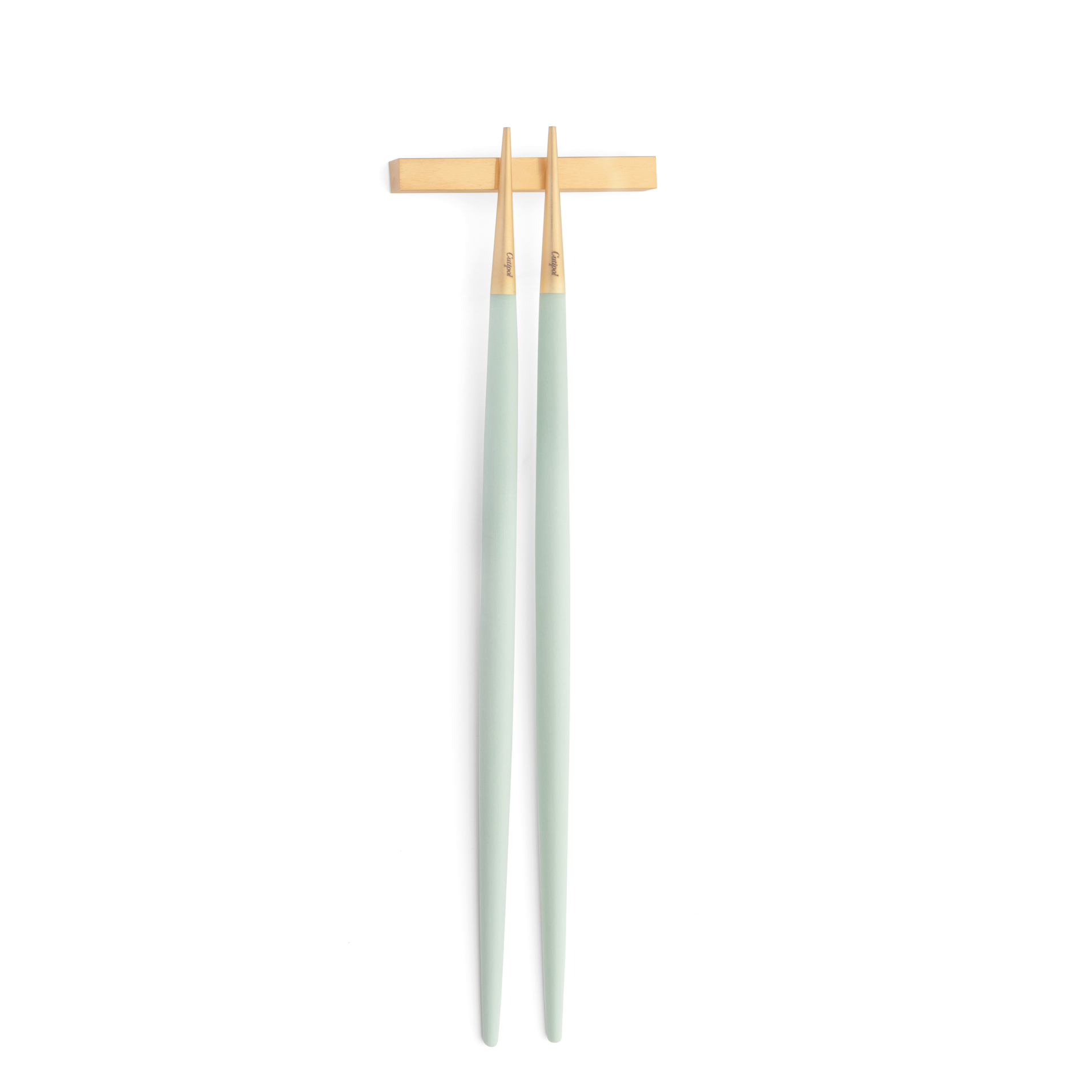 Cutipol Goa Celadon Gold chopstick set and support