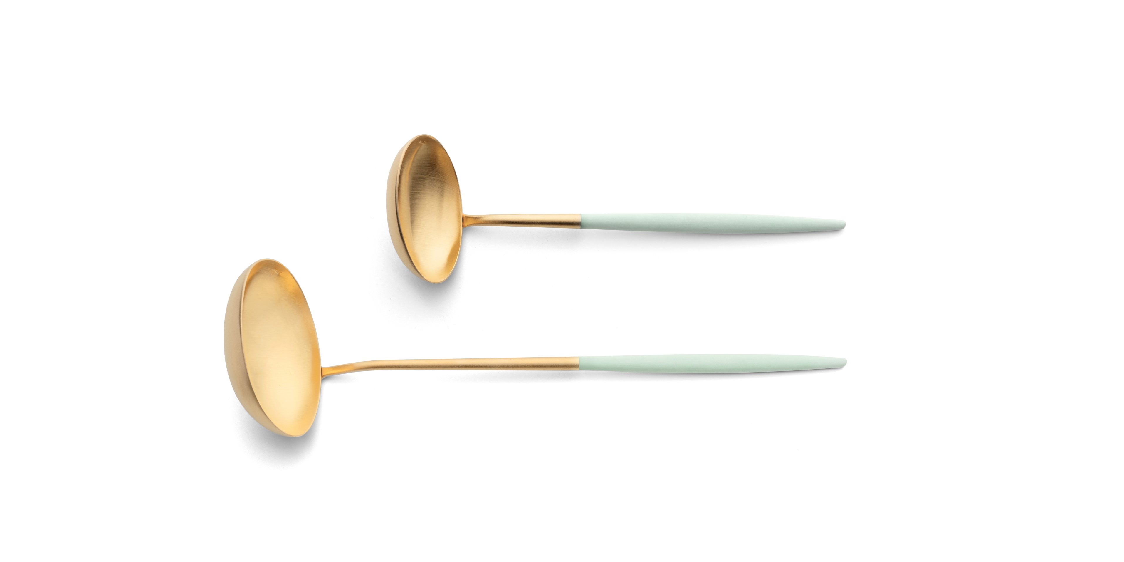 Cutipol Goa Celadon Gold with soup ladle and sauce ladle