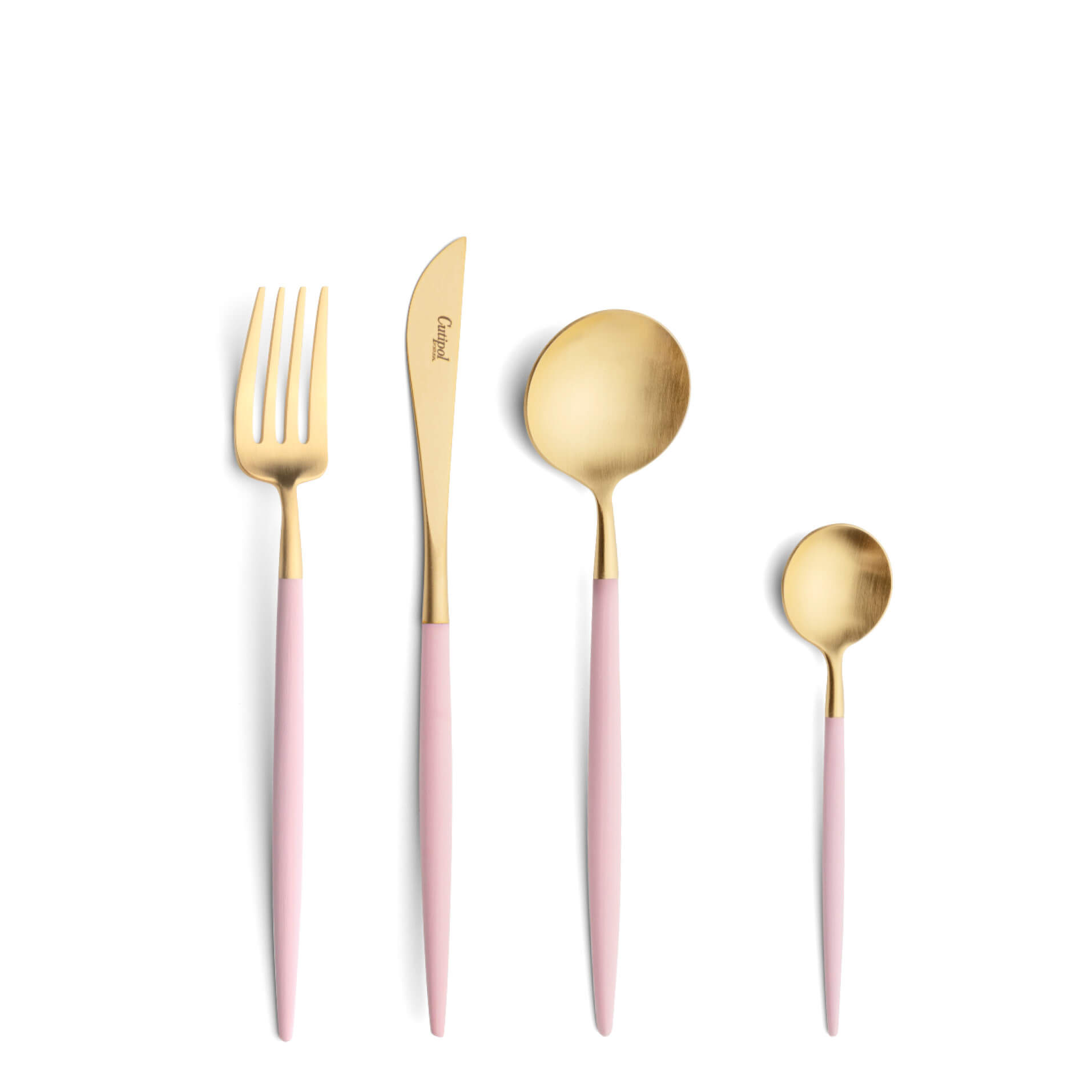 Cutipol Cutlery Goa Pink Gold with dessert fork, dessert knife, dessert spoon and tea-coffee spoon