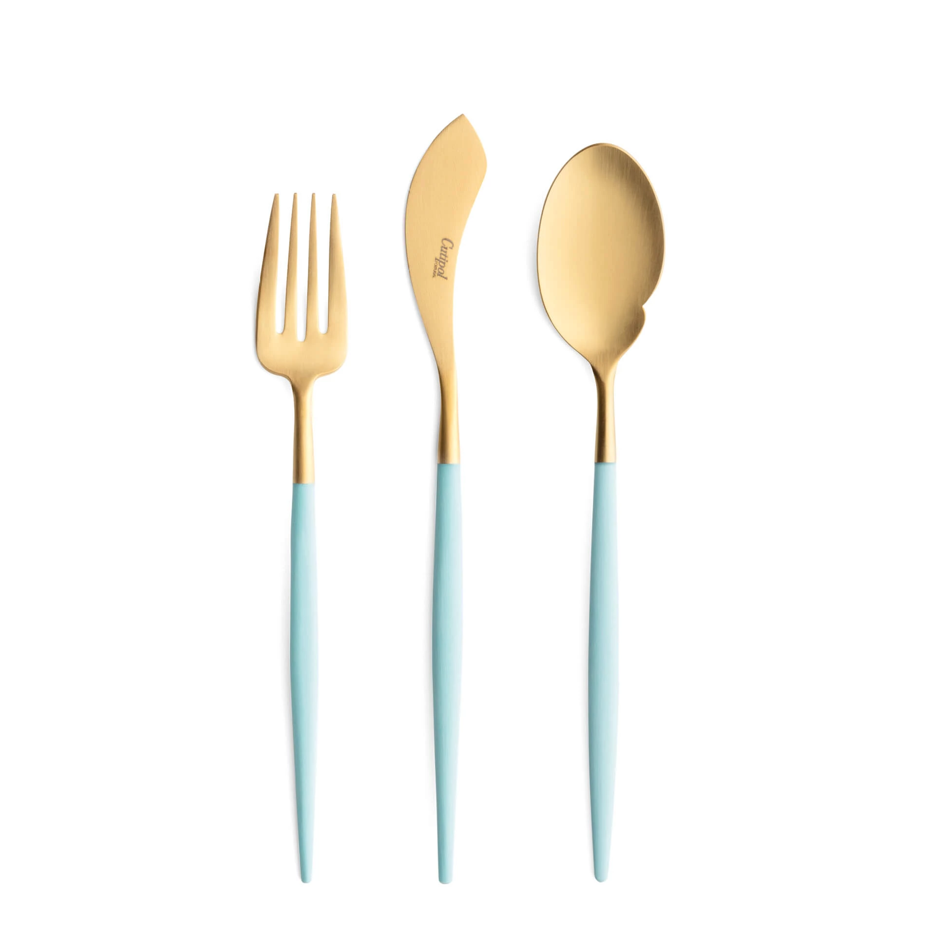 Gold Measuring Spoon Set - Pastel Color Handles - Gold Finish with