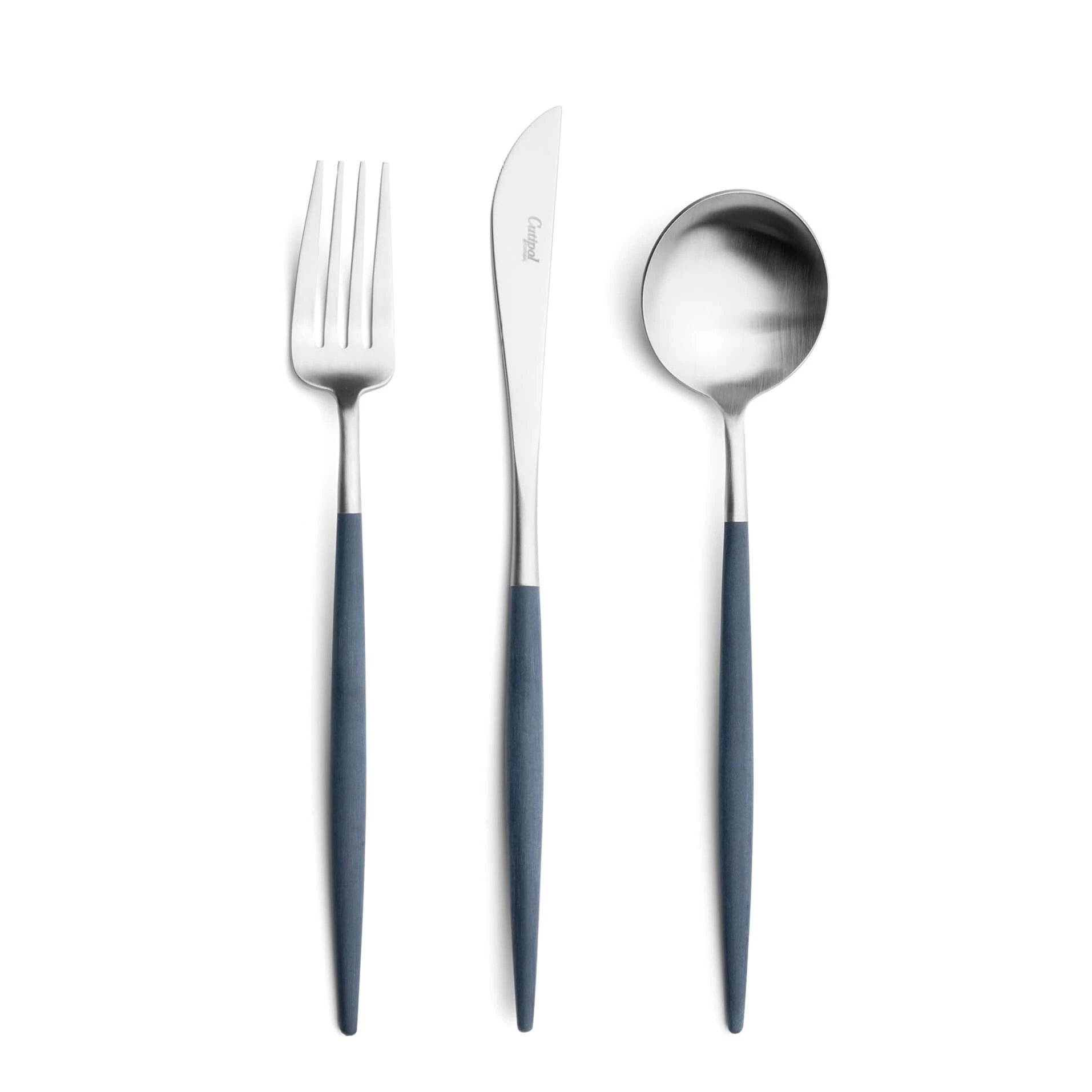 Cutipol Cutlery Goa Blue with dinner fork, dinner knife, table spoon